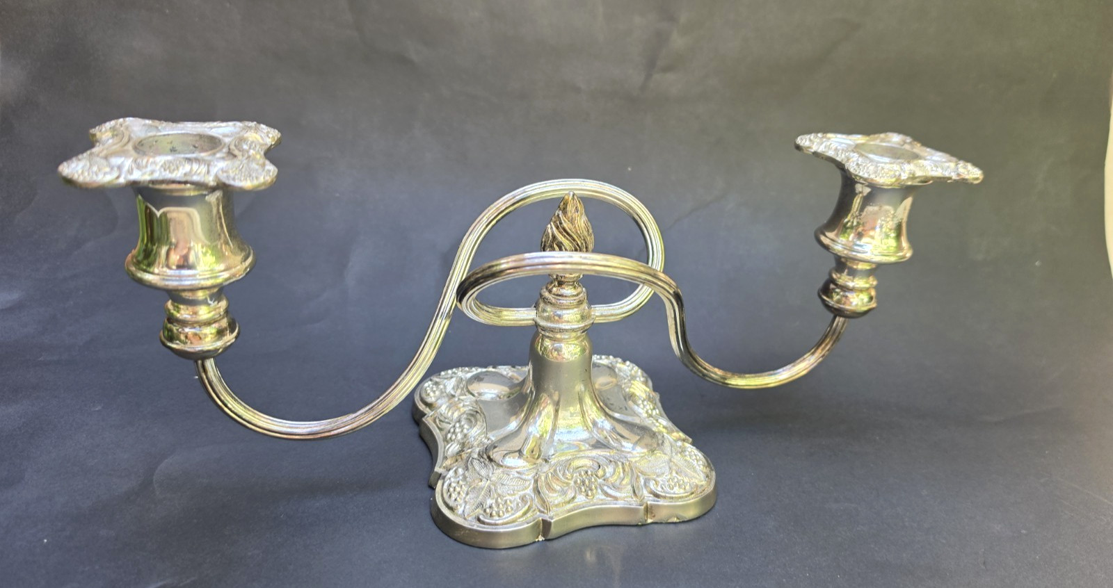 Vintage Ianthe of England Candle Holder Silver Plated 2-Light Candelabra Ornate Vintage Ianthe of England Candle Holder Silver Plated 2-Light Candelabra Ornate