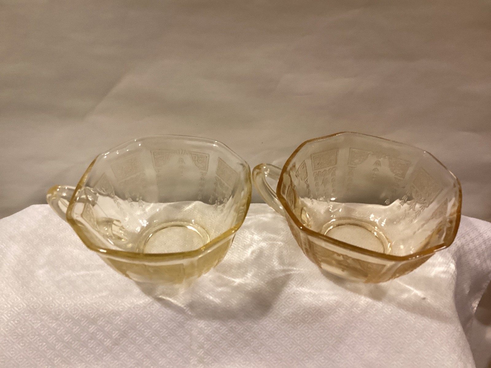 PRINCESS Yellow Apricot Depression Glass Tea Coffee Cup (1) ONLY multiples 326 PRINCESS Yellow Apricot Depression Glass Tea Coffee Cup (1) ONLY multiples 326