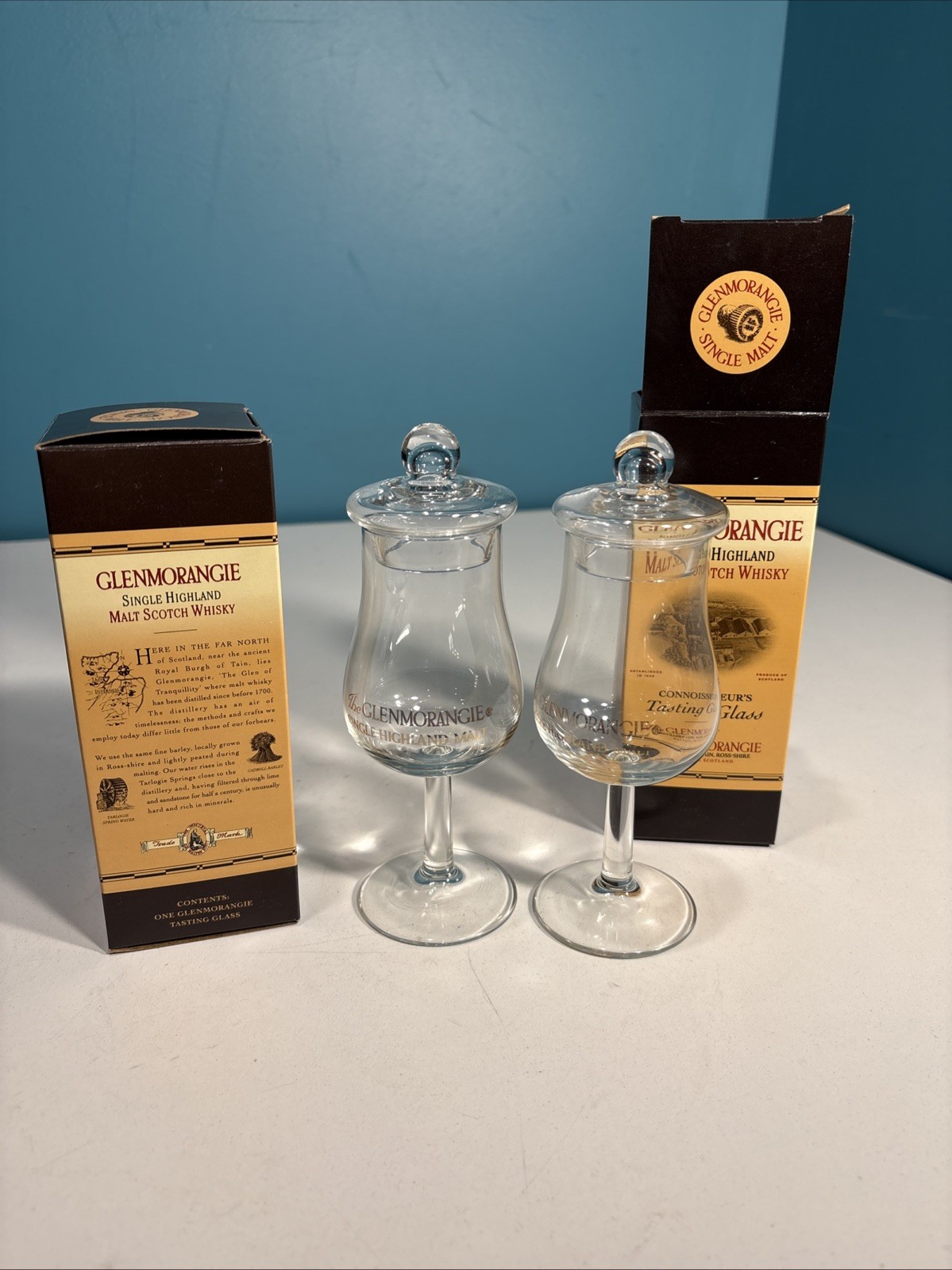 2 Glenmorangie Whisky Connoisseur's Tasting Glass with Lid.