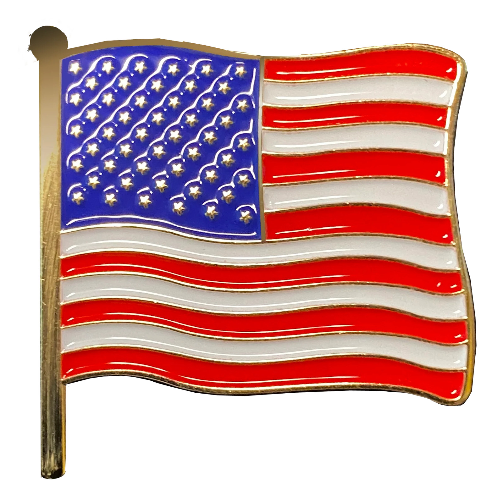CL6-14 American Waving Flag Lapel Pin 1.25