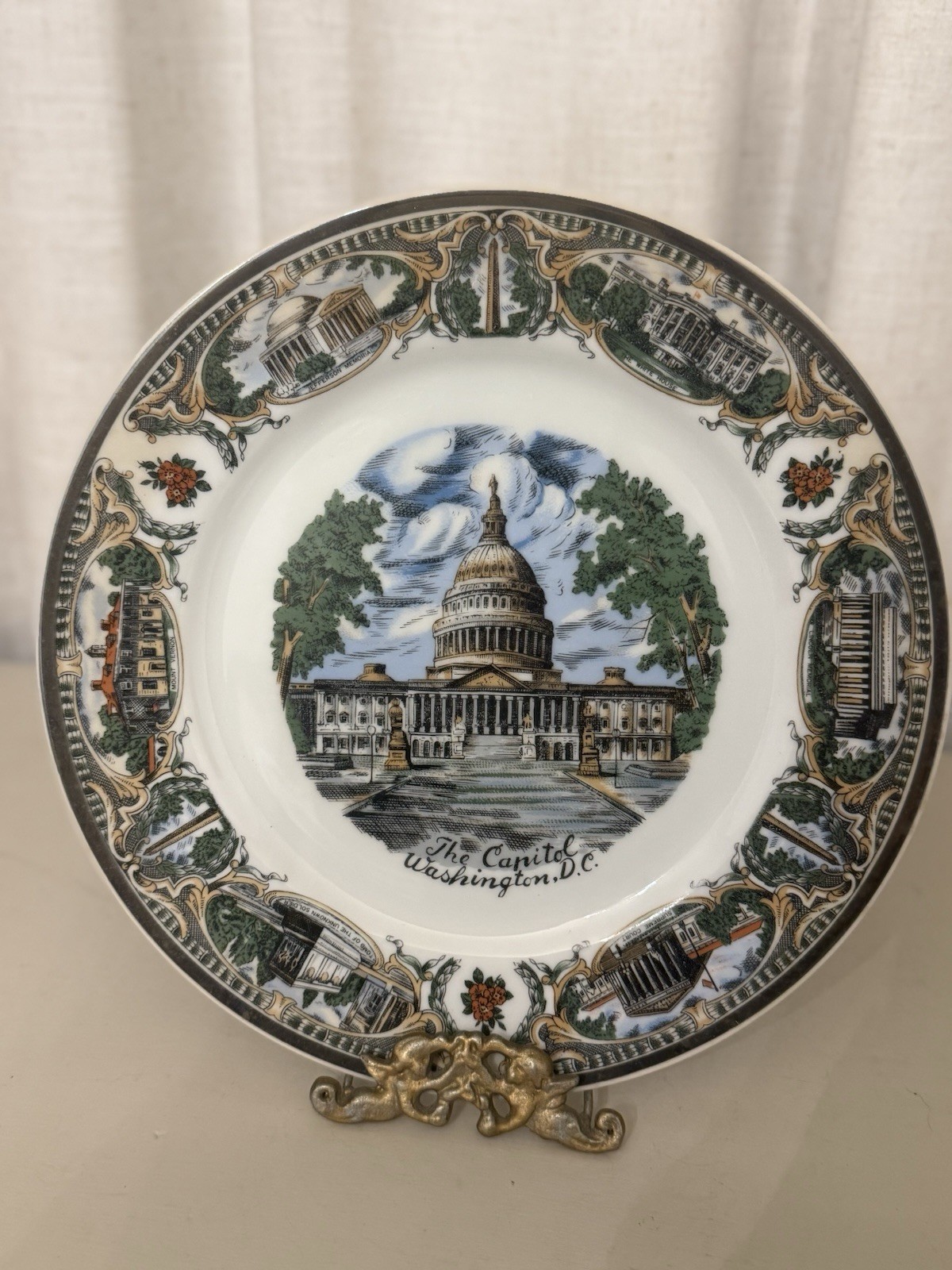 Vintage Washington DC Souvenir Plate 10.5\