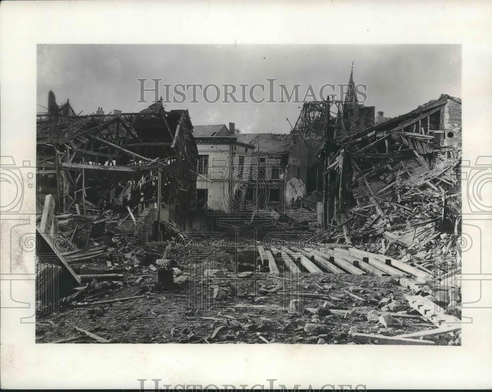 1918 Press Photo World War I - Bombed Buildings During Argonne Campaign