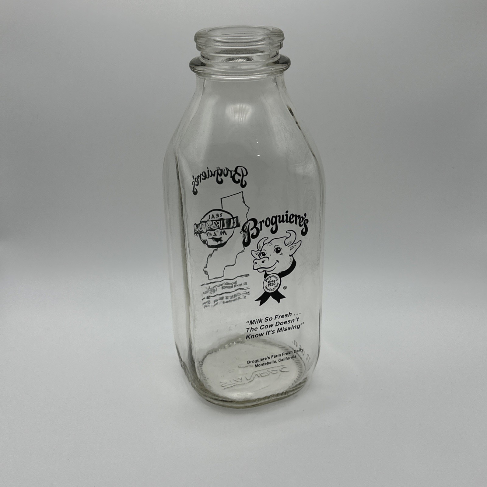 Broguiere's Dairy - Glass Milk Bottle