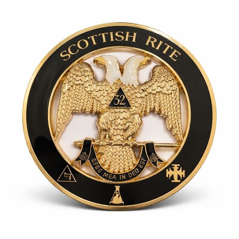Scottish Rite Car Emblem 32nd Degree – Double Headed Eagle Masonic Auto Badge