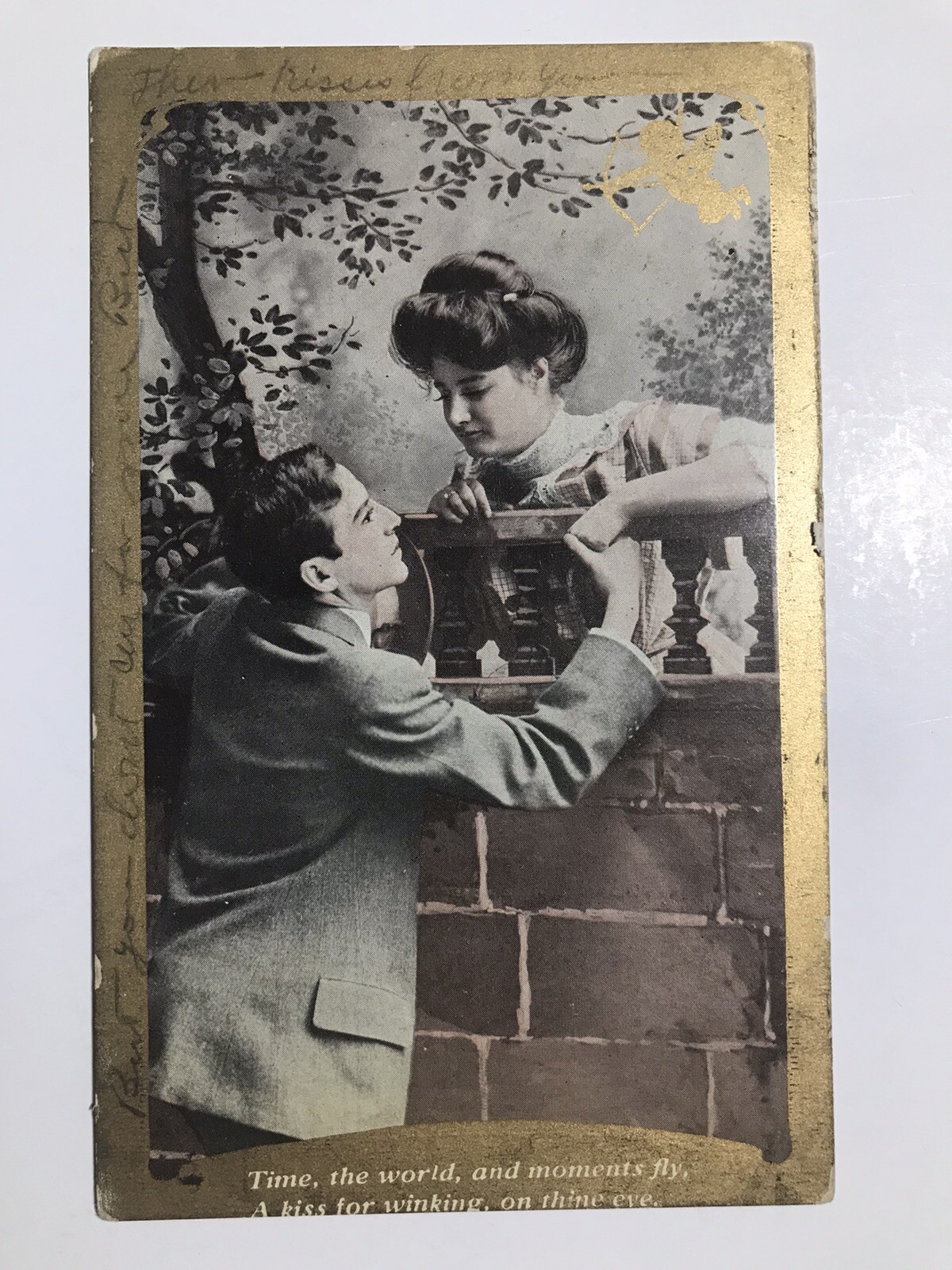 Vintage 1910 Kiss For Winking On Thine Eye Divided Back Postcard
