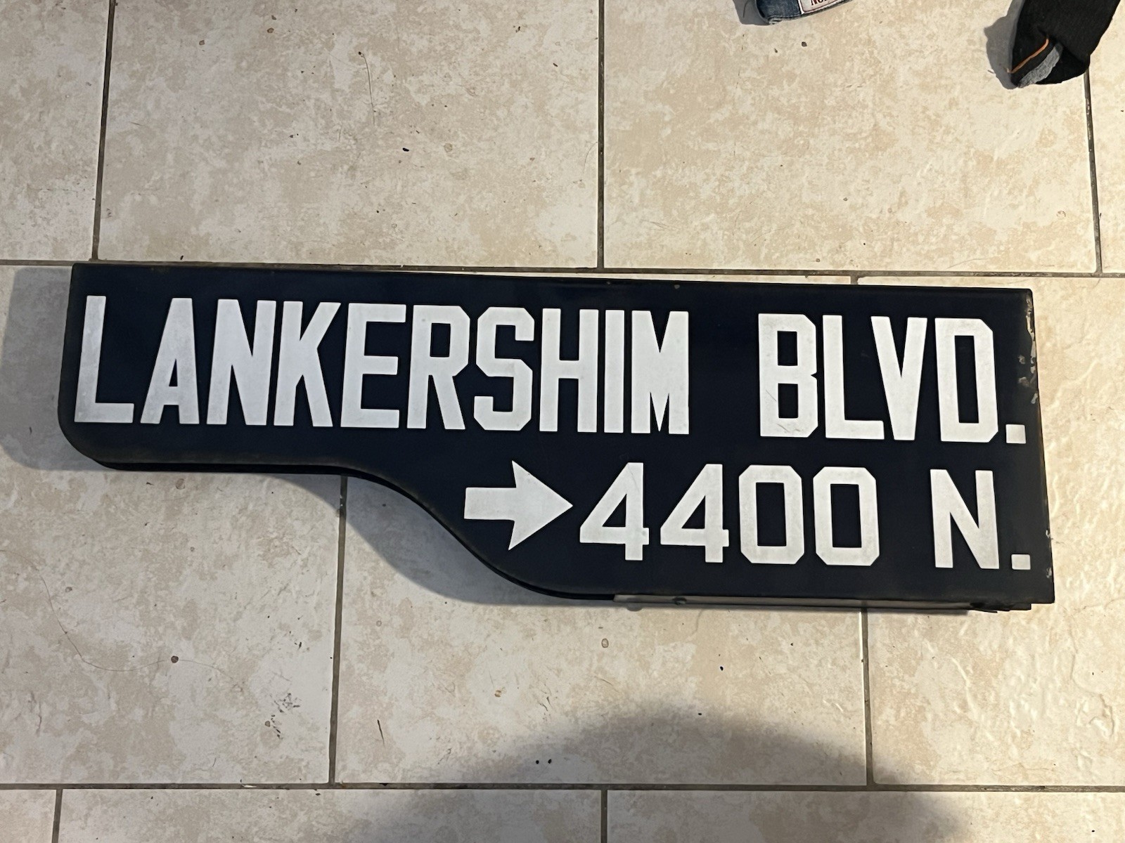 1946-62 Los Angeles Porcelain SHOTGUN Street Sign LANKERSHIM BLVD CLASSIC