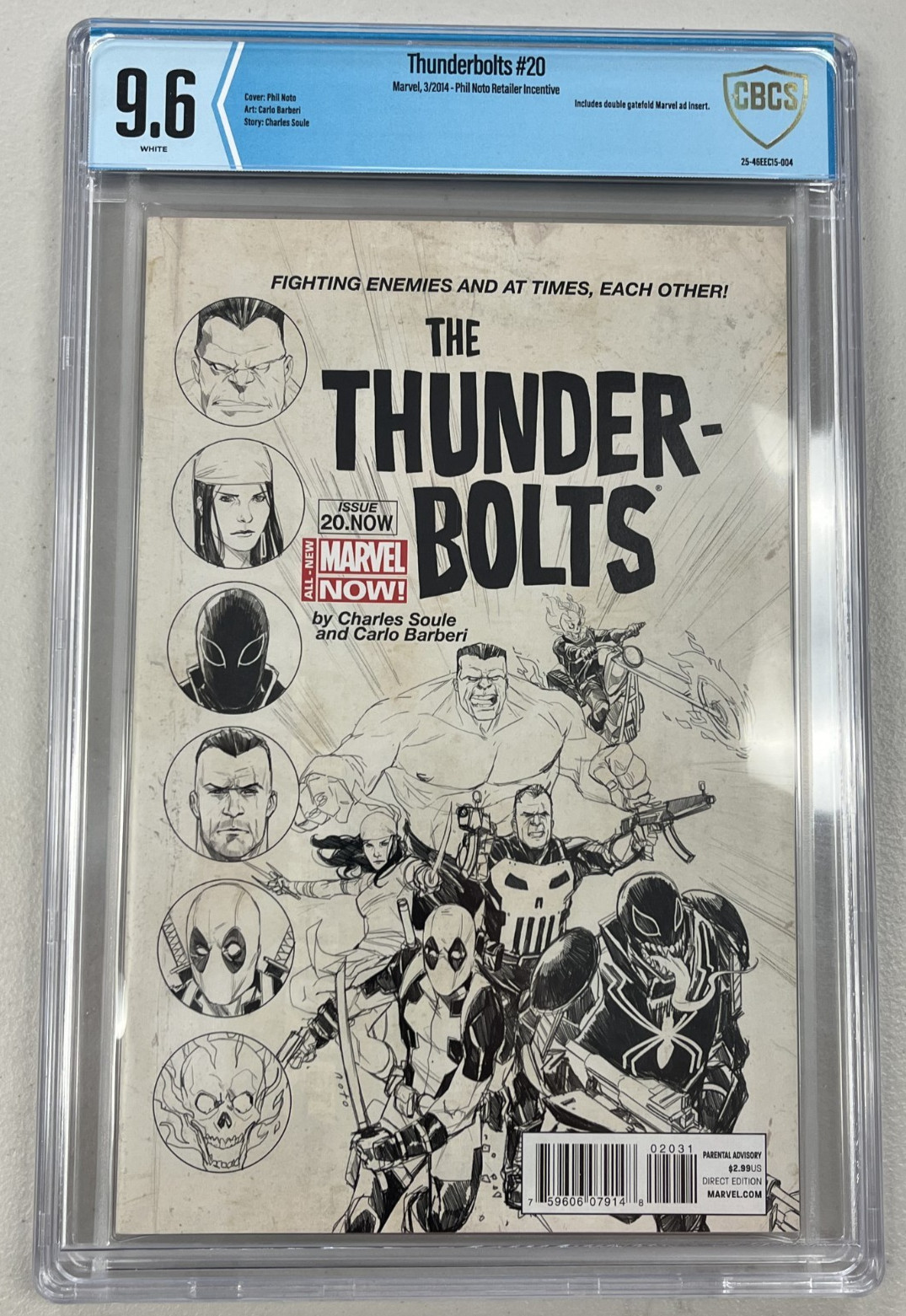 CBCS 9.6 Thunderbolts 20 2014 1:100 Phil Noto Incentive Variant Marvel (Not CGC)