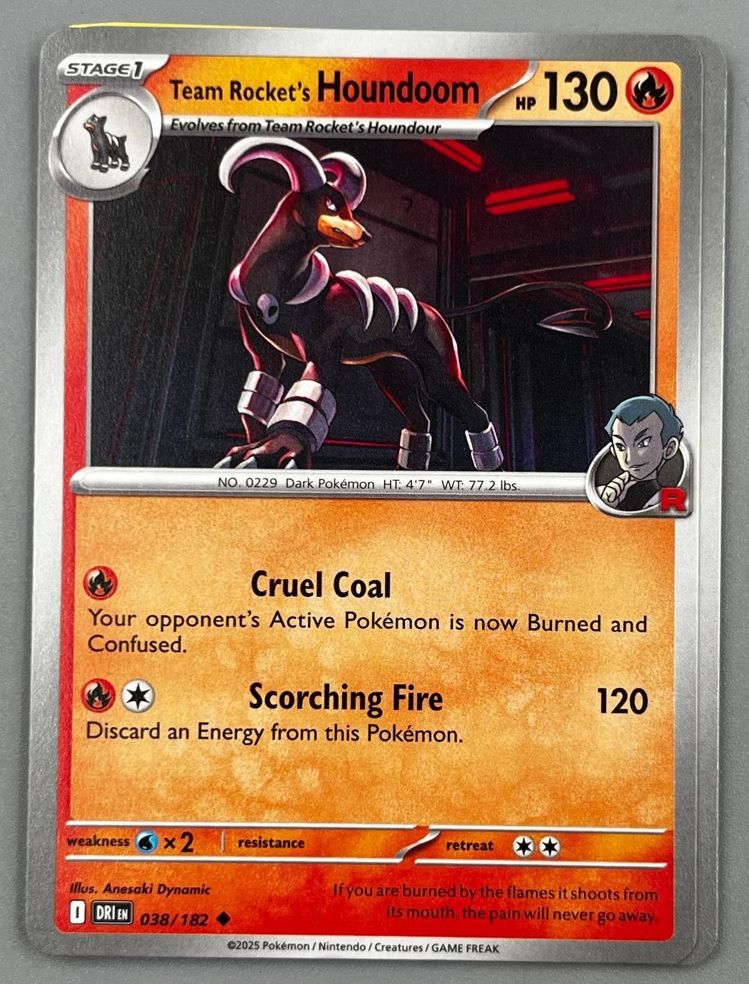 Team Rocket\'s Houndoom 038/182 Stage 1Trading Card NM/M