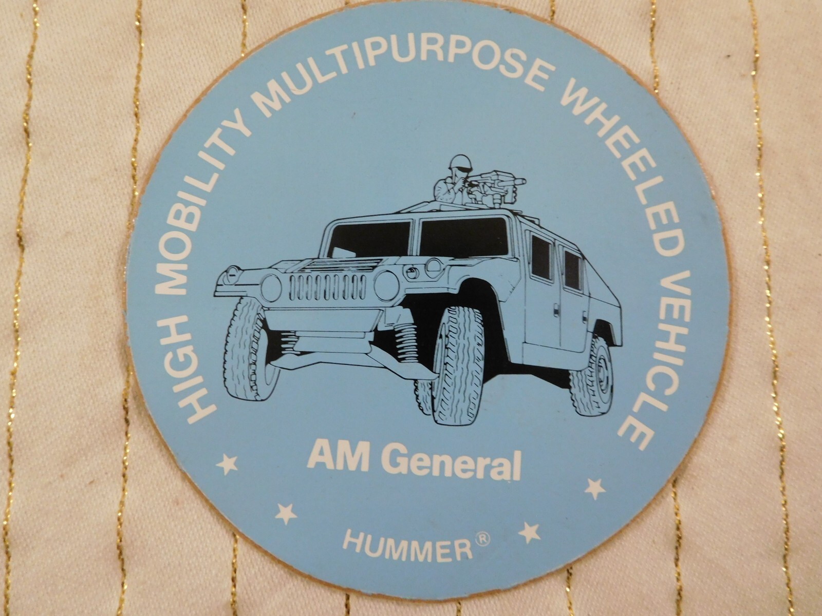RARE 3 Vintage 1983 Early HMMWV AM General Hummer Round Stickers RARE 3 Vintage 1983 Early HMMWV AM General Hummer Round Stickers