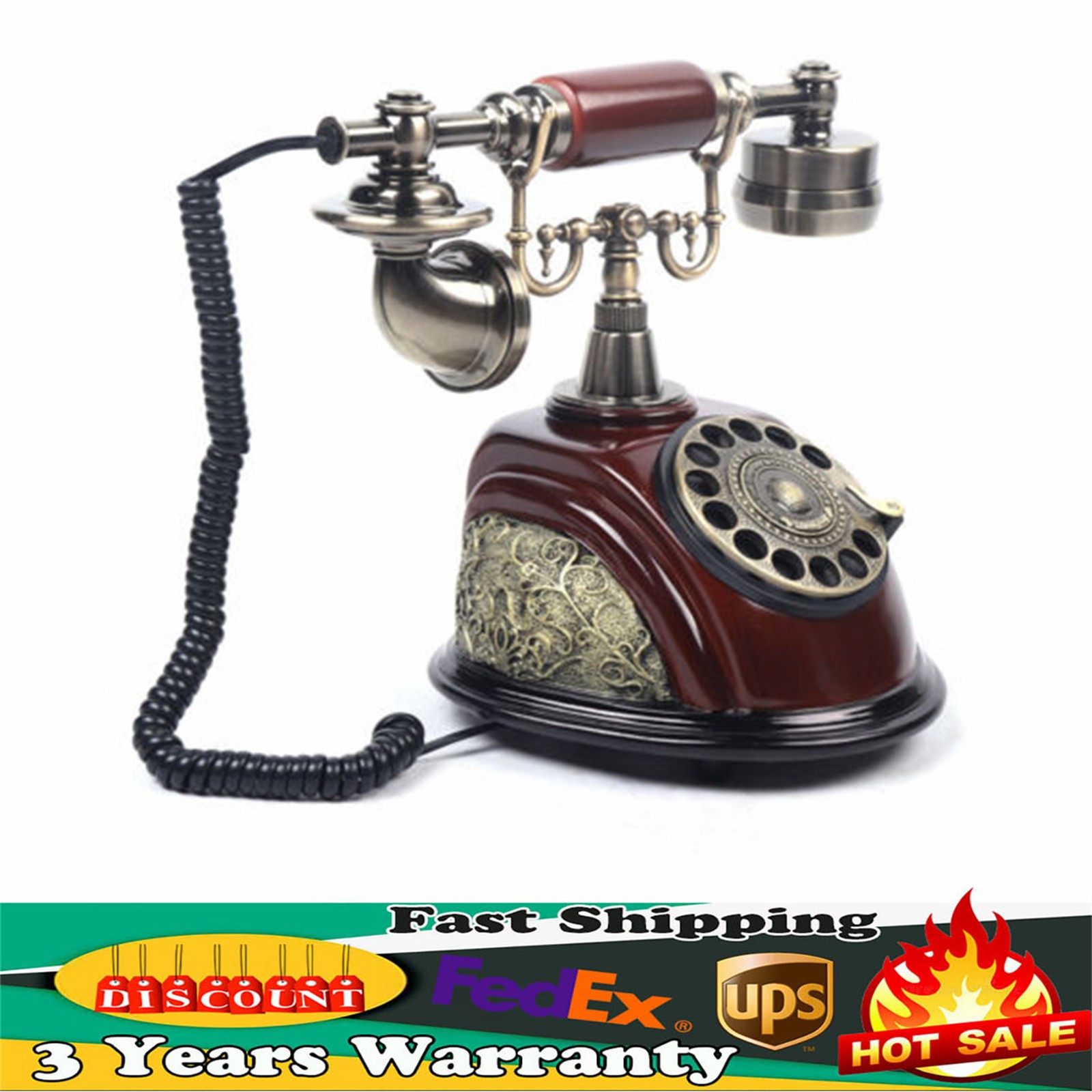 Vintage Rotary Dial Telephone Phone Working Vintage Retro Old Fashion Telephone