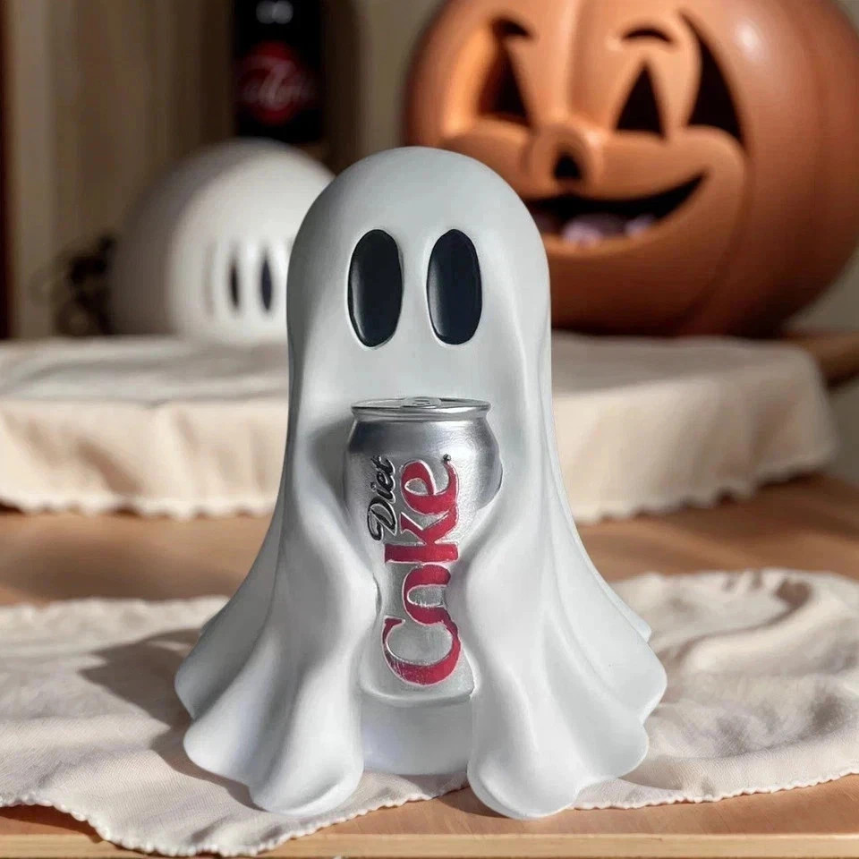 New COCA-COLA Ghost Figurine Holding Diet Coke Can Halloween No drinks New COCA-COLA Ghost Figurine Holding Diet Coke Can Halloween No drinks