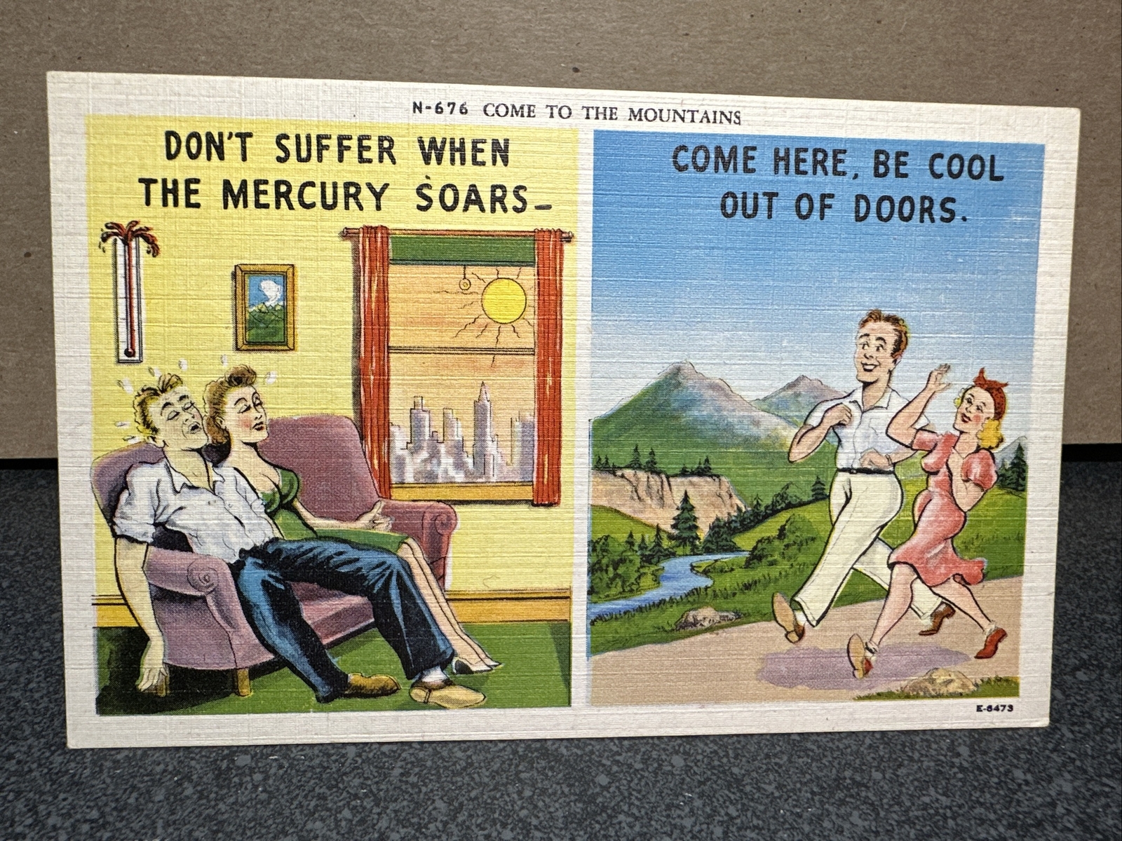Come to the mountains postcard.