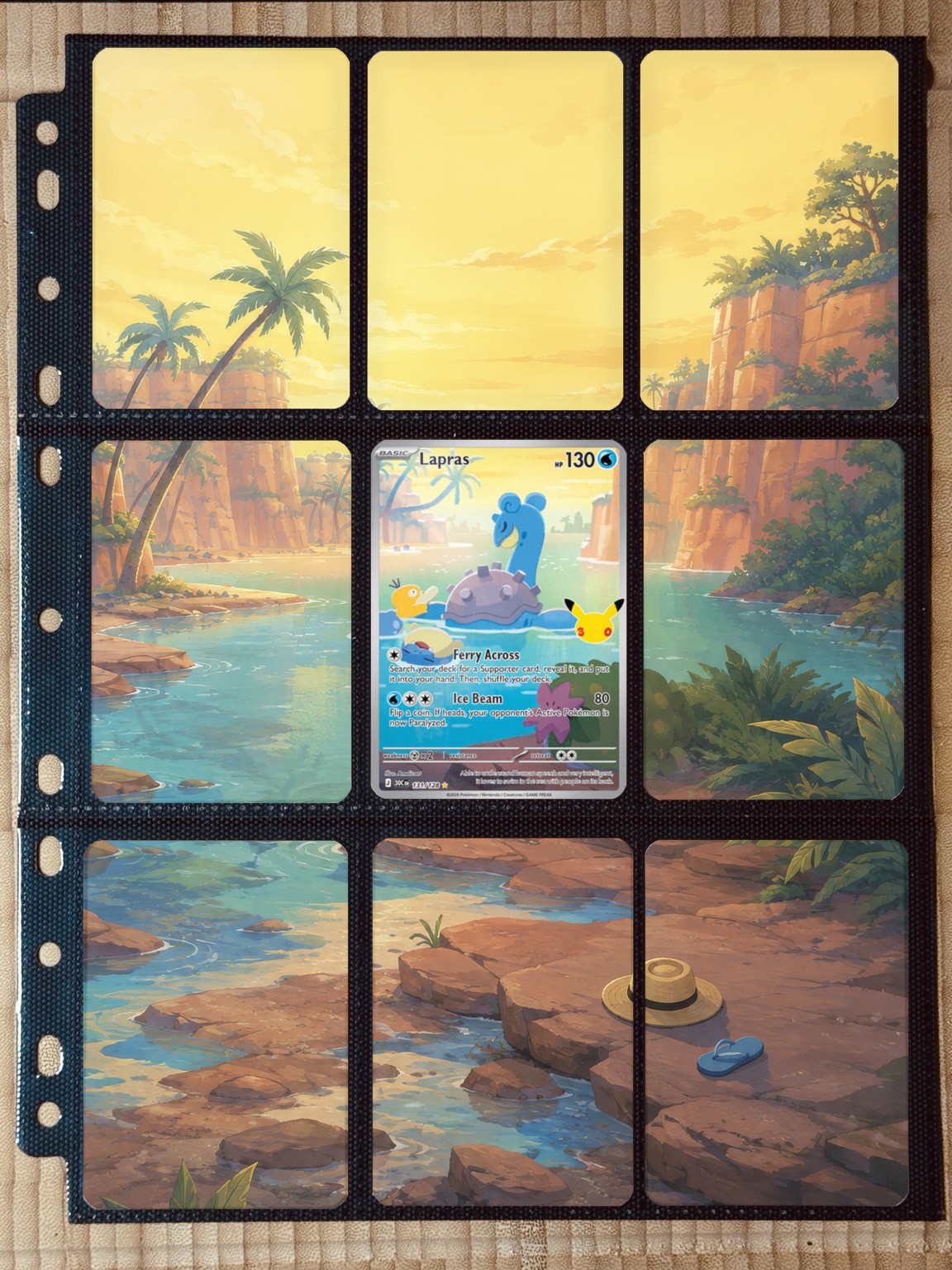 Pokémon Lapras 131/128 Extended Art Binder Insert | 3x3 9-Pocket
