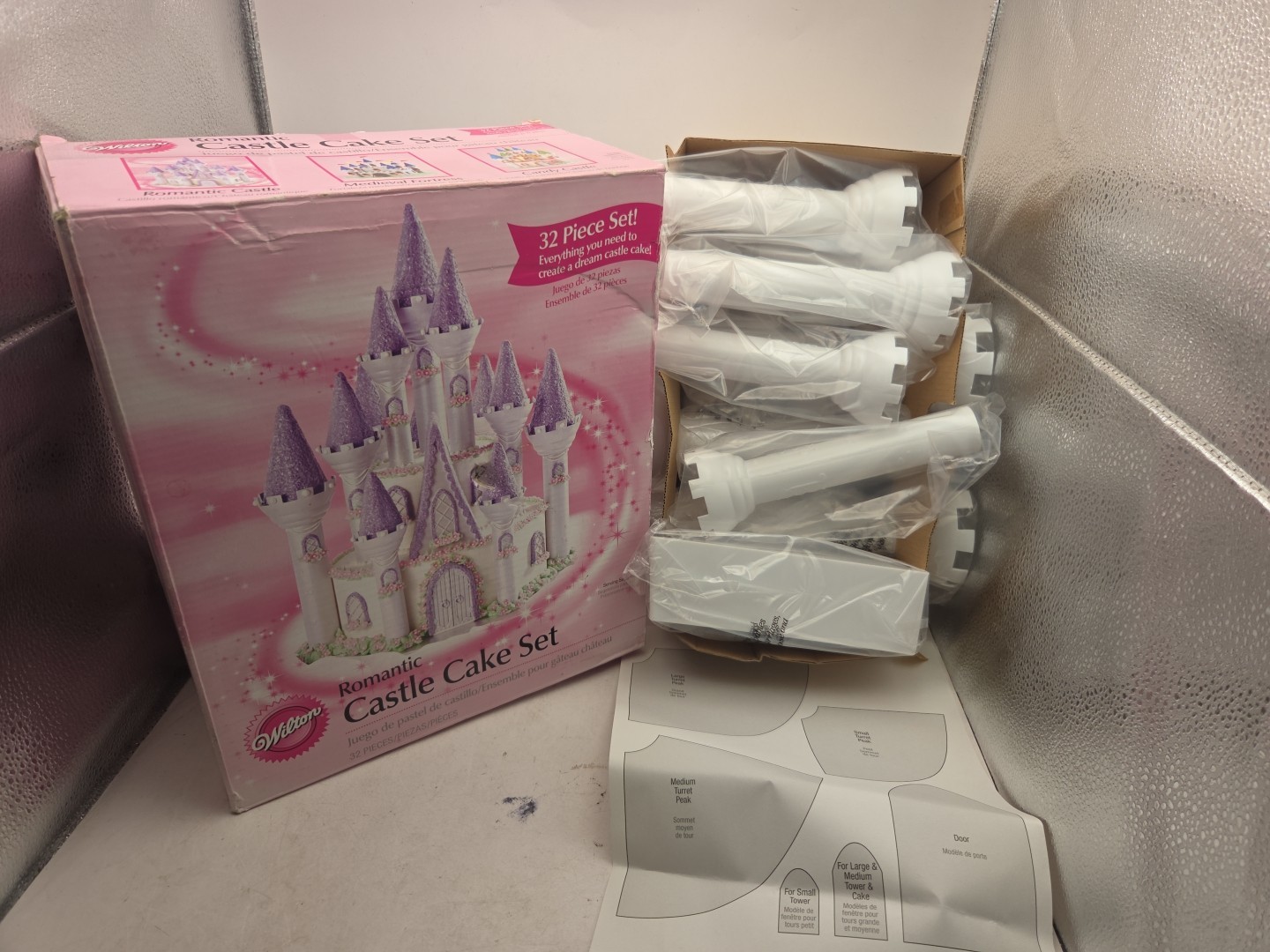 WILTON Romantic Castle Cake Set Complete 32 Piece New Opened Box - COMPLETE