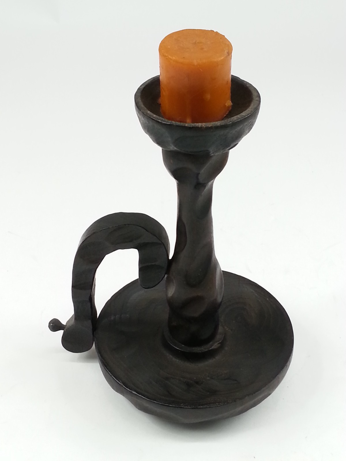 Retro Vtg 1970s Mediterranean Spanish Revival Wood Candleholder
