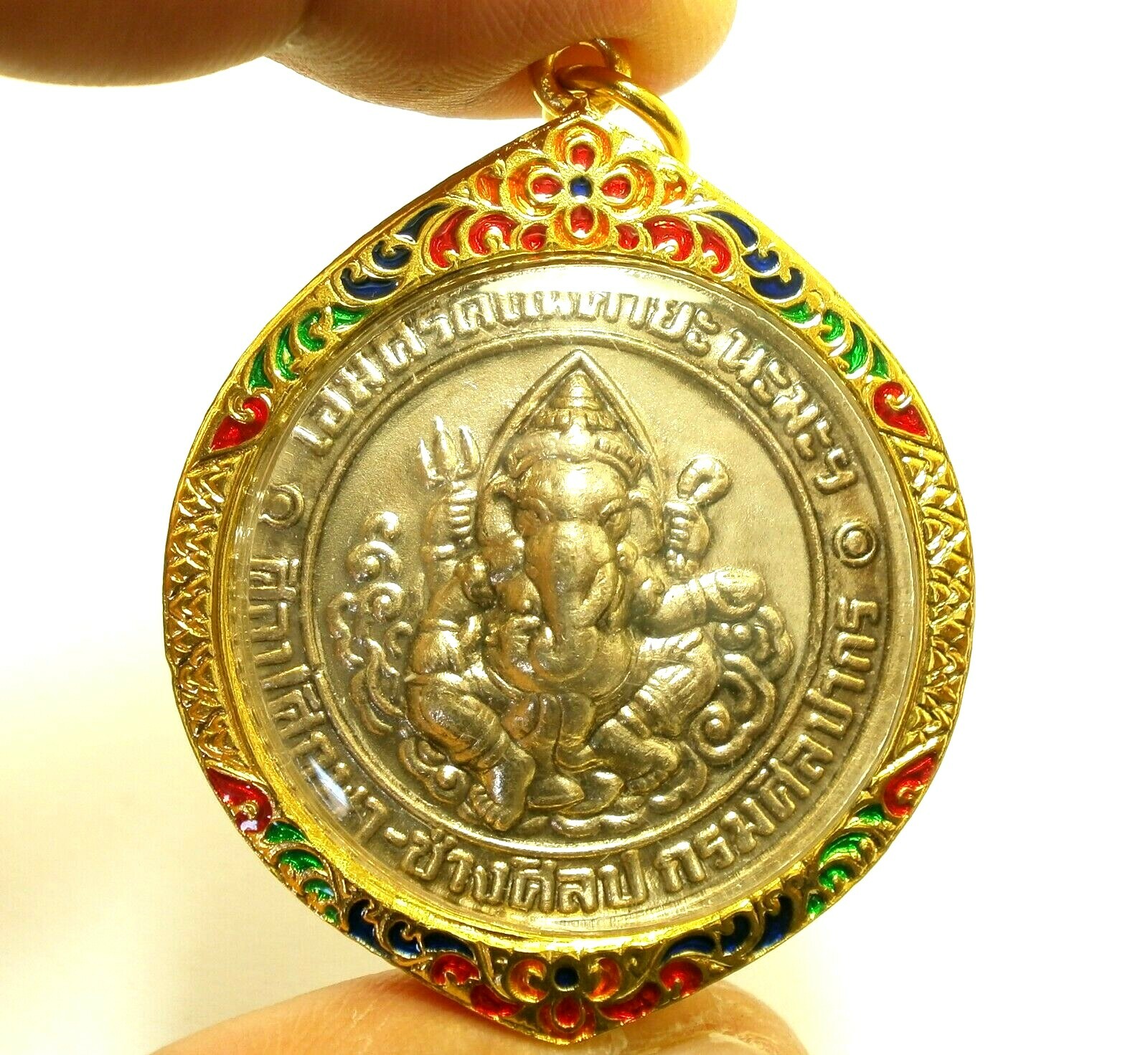 LORD GANESH GANESHA GANAPATI OM AUM TWELVE ZODIAC GOD HINDU DEITY AMULET PENDANT