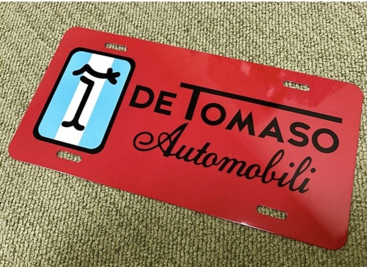DE TOMASO MANGUSTA PANTERA AUTOMOBILI Red  LICENSE PLATE