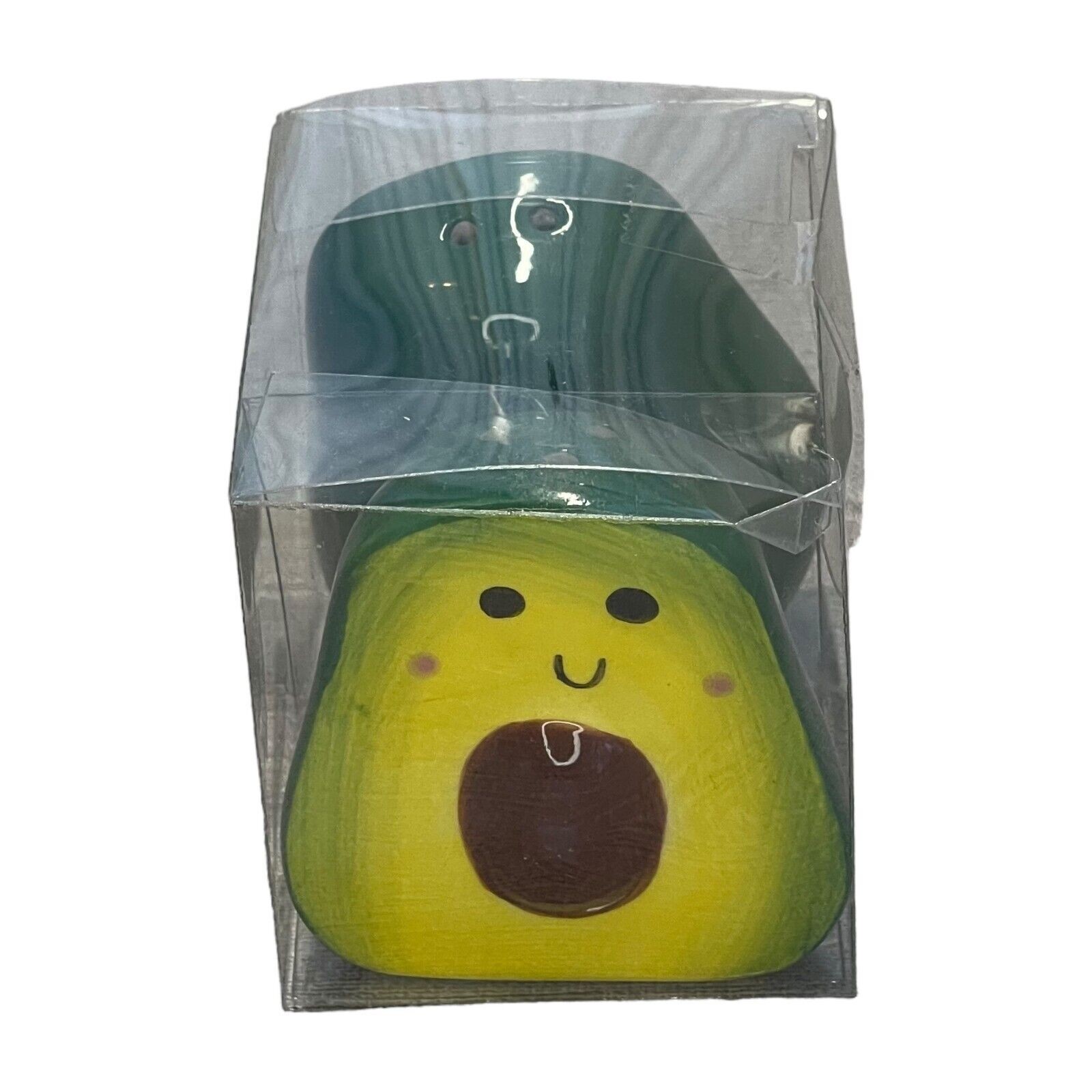 Happy Cute Avocados Salt & Pepper Shaker Set Green Ceramic Novelty Kitchenware