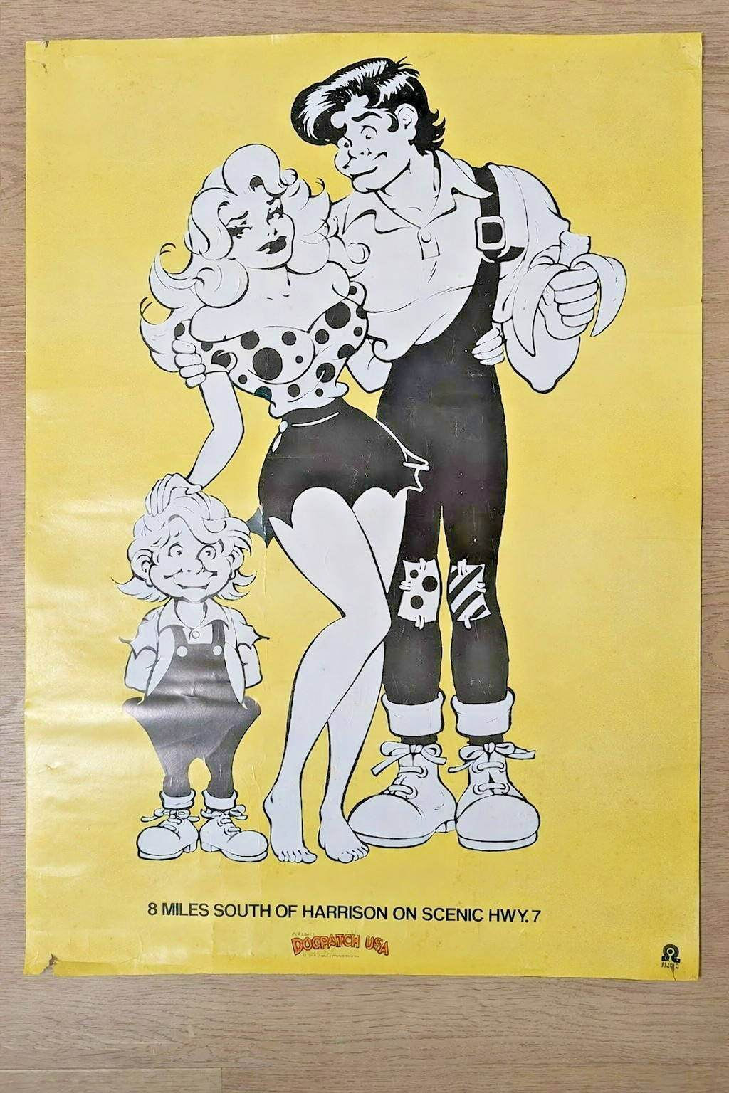 Original 1974 Dogpatch USA Theme Park Promotional Advertisement Poster Capp Odom