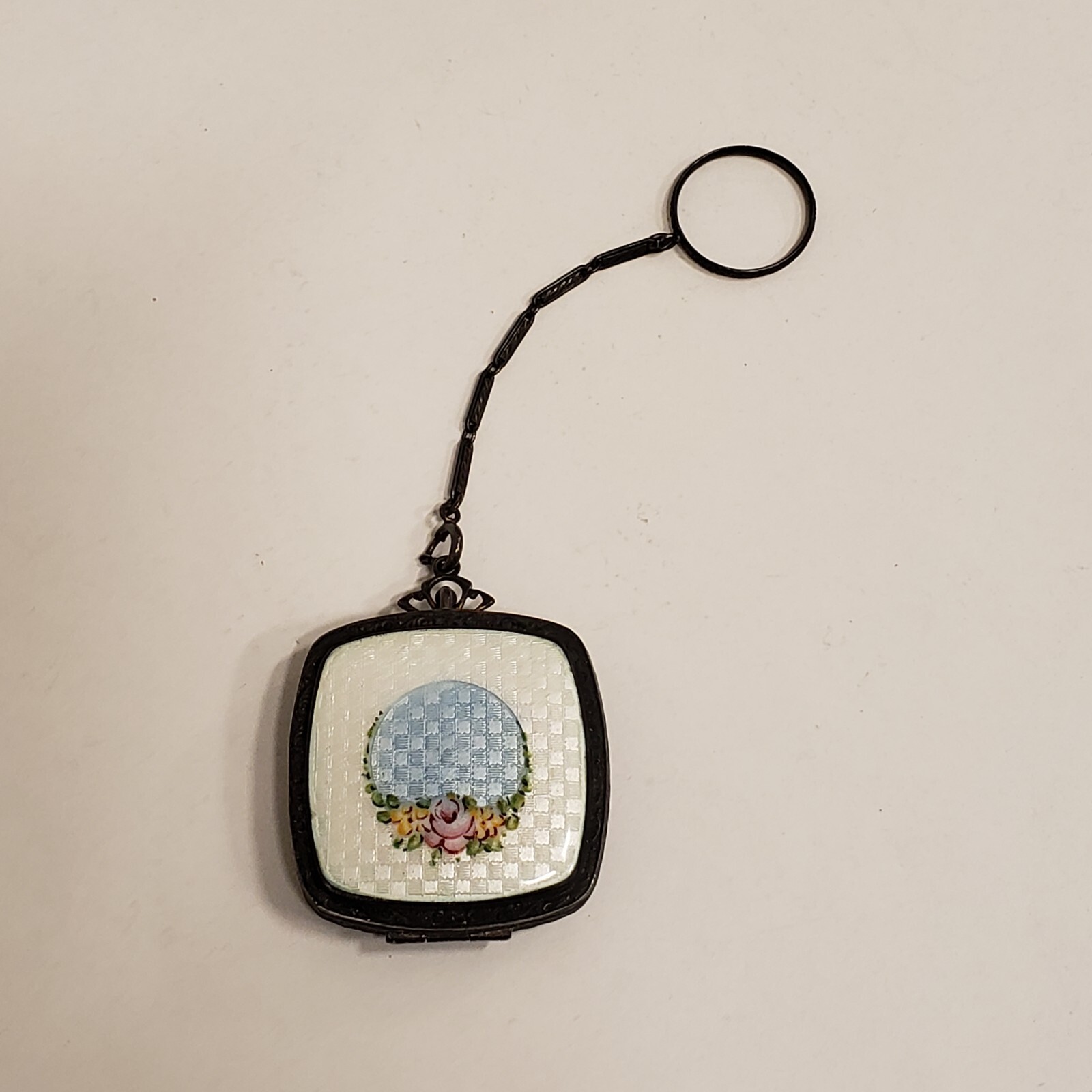Antique Sterling Silver Enamel Guilloche Compact by Ripley & Gowan Co