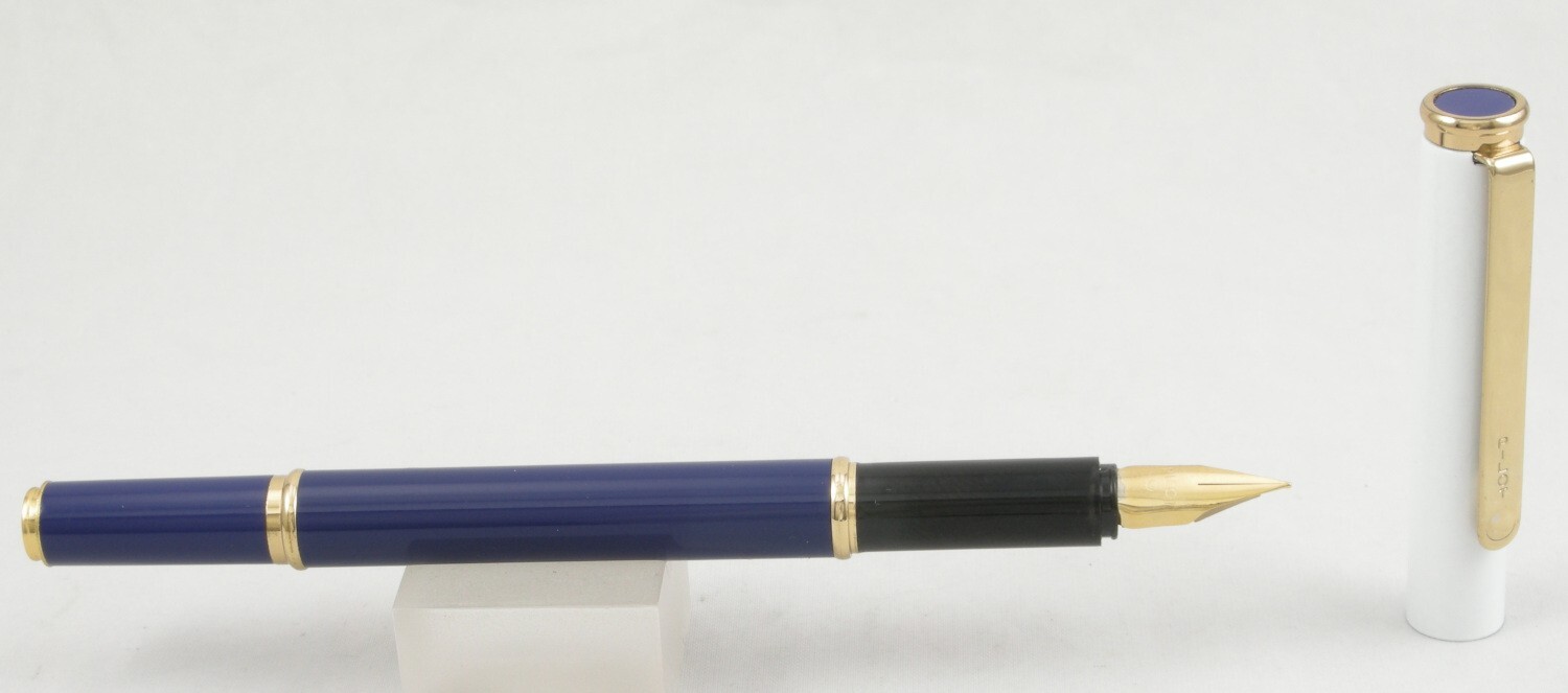 Pilot Greeting Purple & White Fountain Pen - F Nib - 1980's - New-Old-Stock