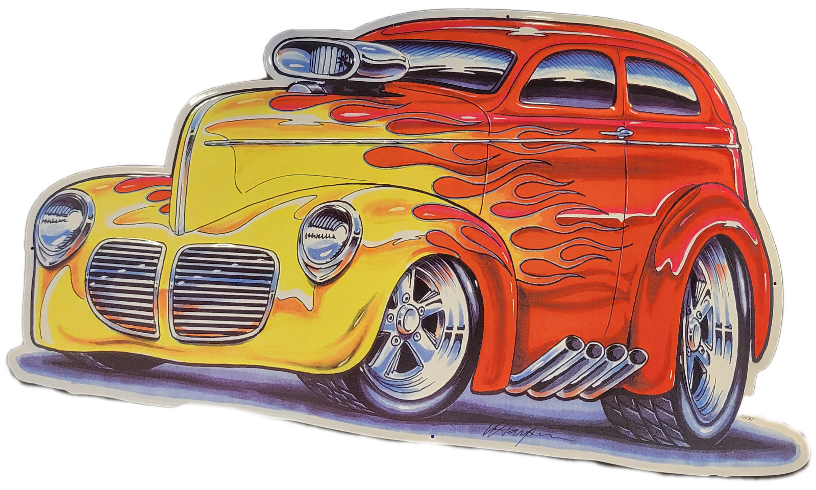 William “Bill” Harper 2001 Cartoon Style Flamed Red Hot Rod 21