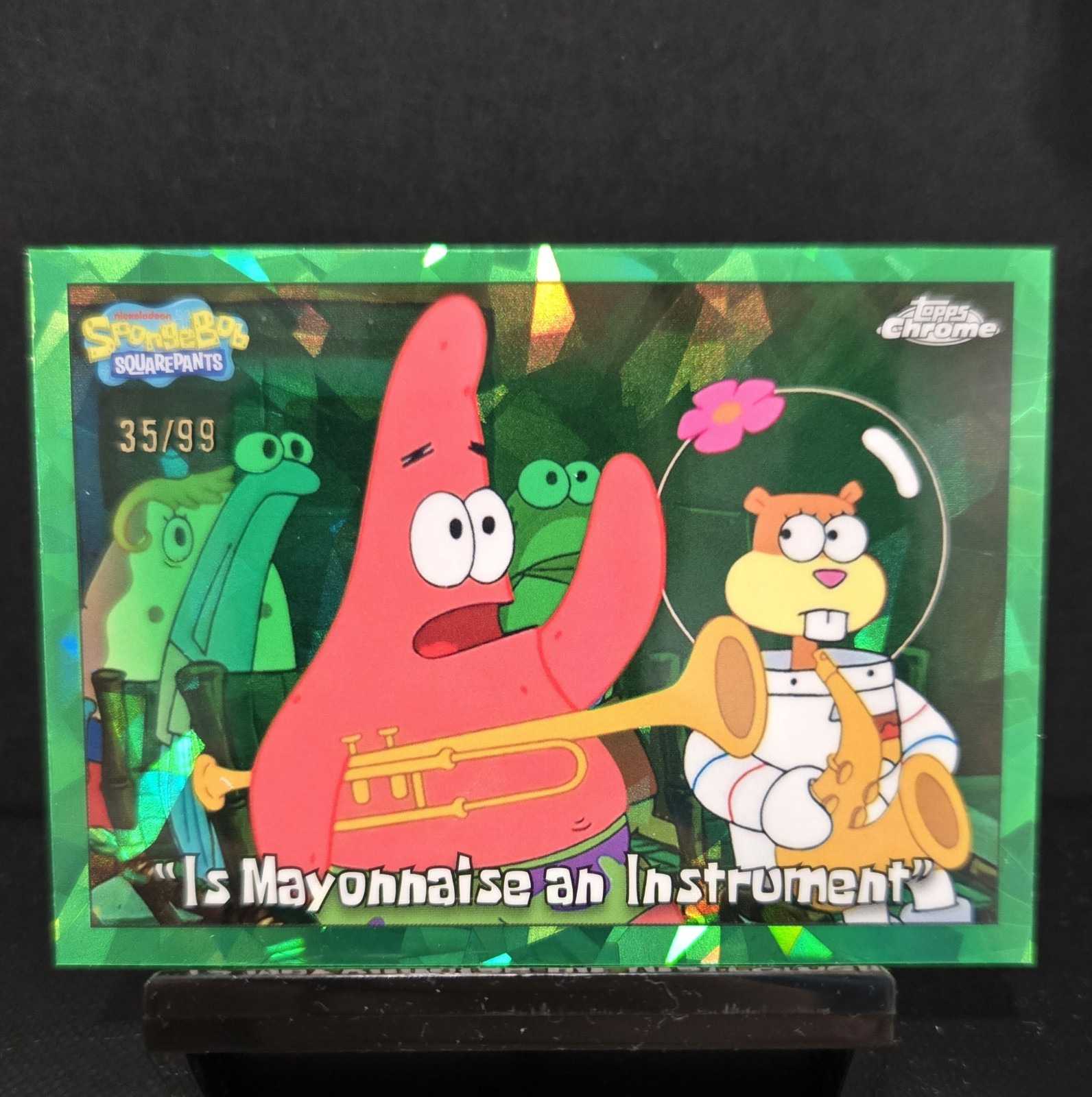 2025 Topps Chrome Sapphire SpongeBob \'Is Mayonnaise an Instrument\' #69 Green /99