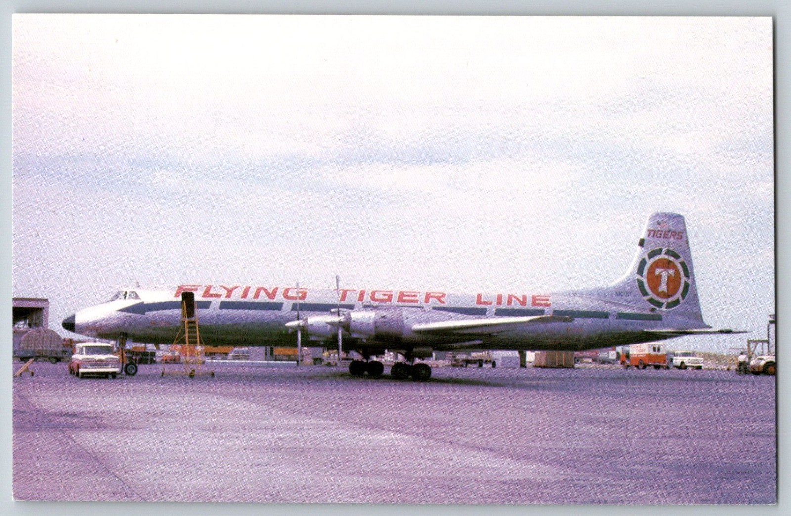Flying Tiger Line CL-44 Historical Aircraft Postcard LIMITED EDITION