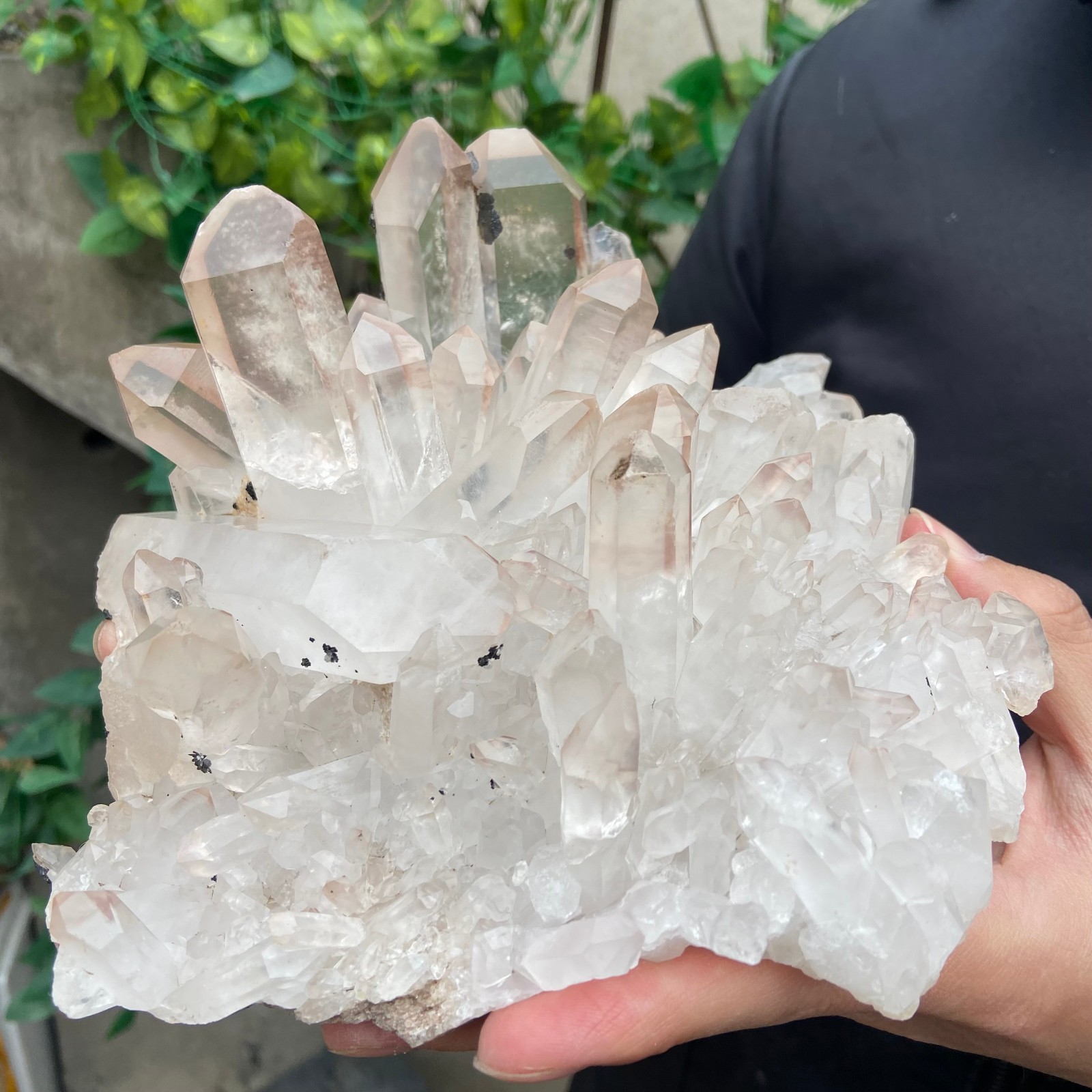 1870g Natural clear white crystal quartz cluster rough mineral specimen