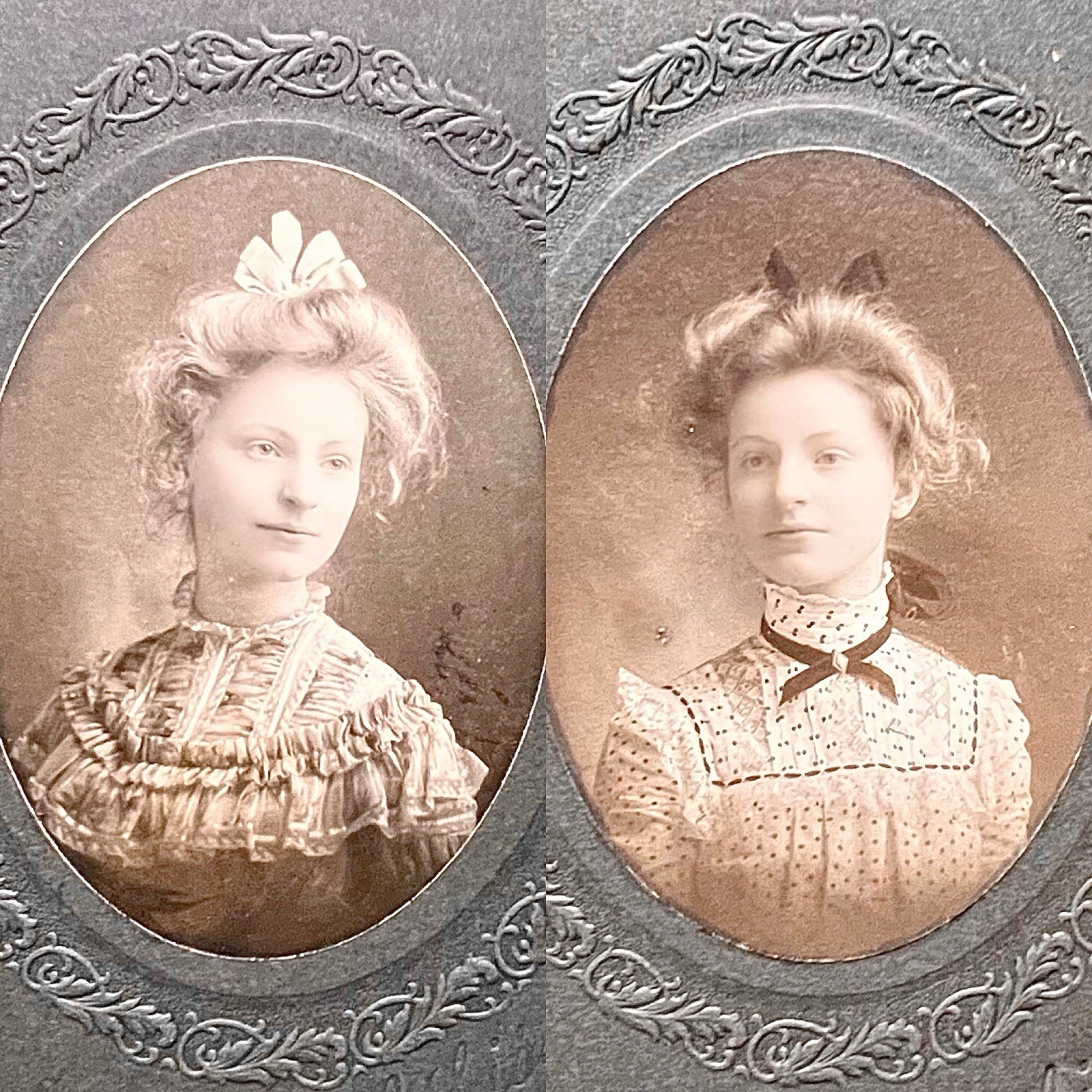 Lot 2 Portraits Sisters Twins Bridesmaids Cabinet Cards Chicago Lot 2 Portraits Sisters Twins Bridesmaids Cabinet Cards Chicago