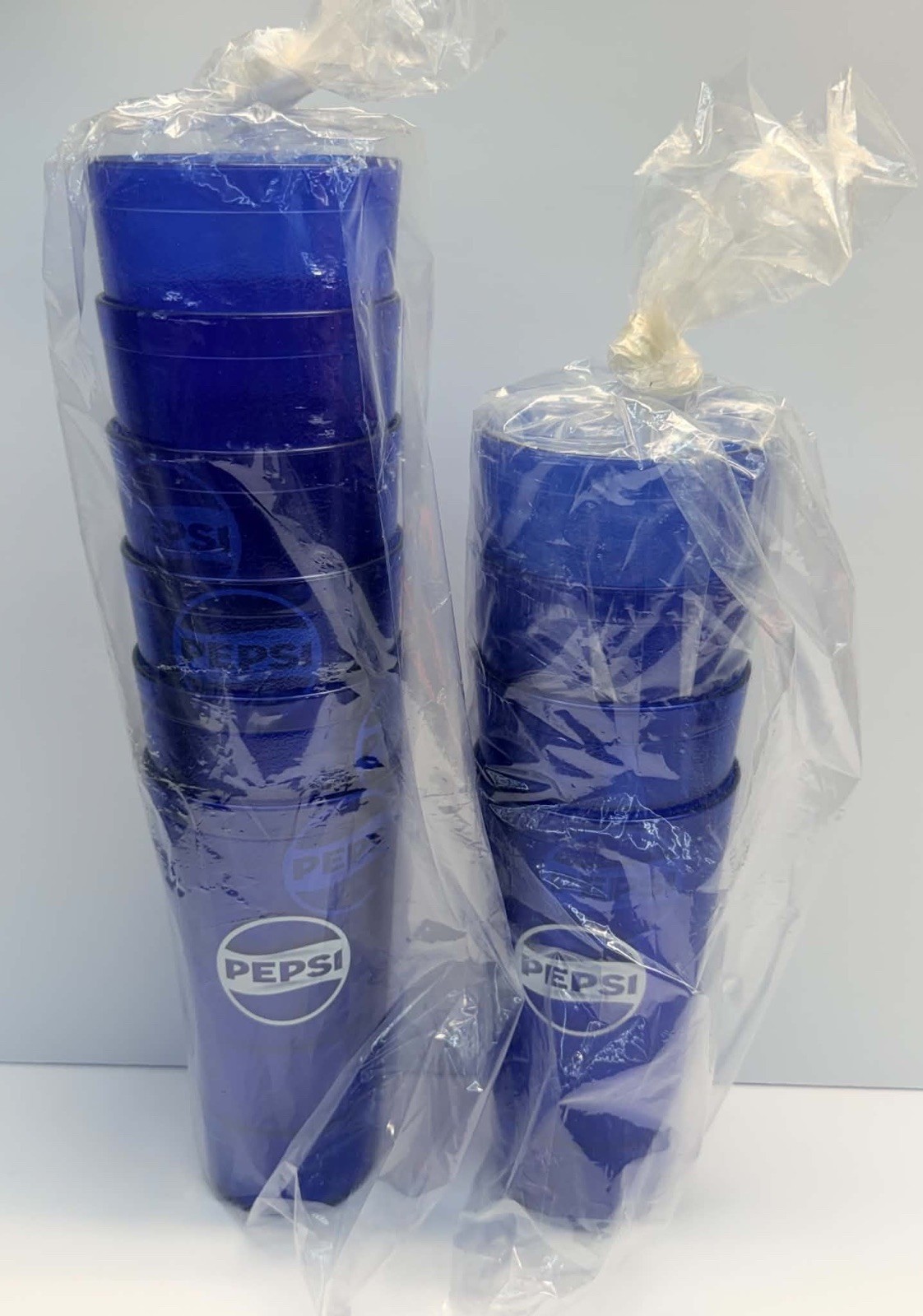 Pepsi Cola Restaurant Blue Globe Plastic Tumblers 24oz Lot Of 10 New