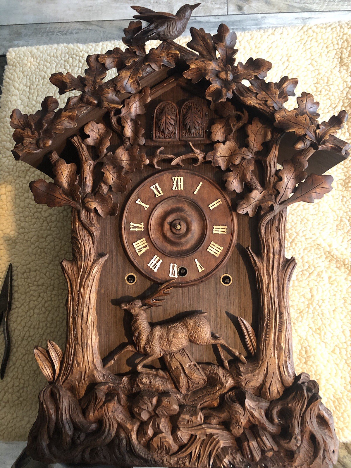 Black Forest Mantle Cuckoo Clock Quail PARTS OR RESTORATION