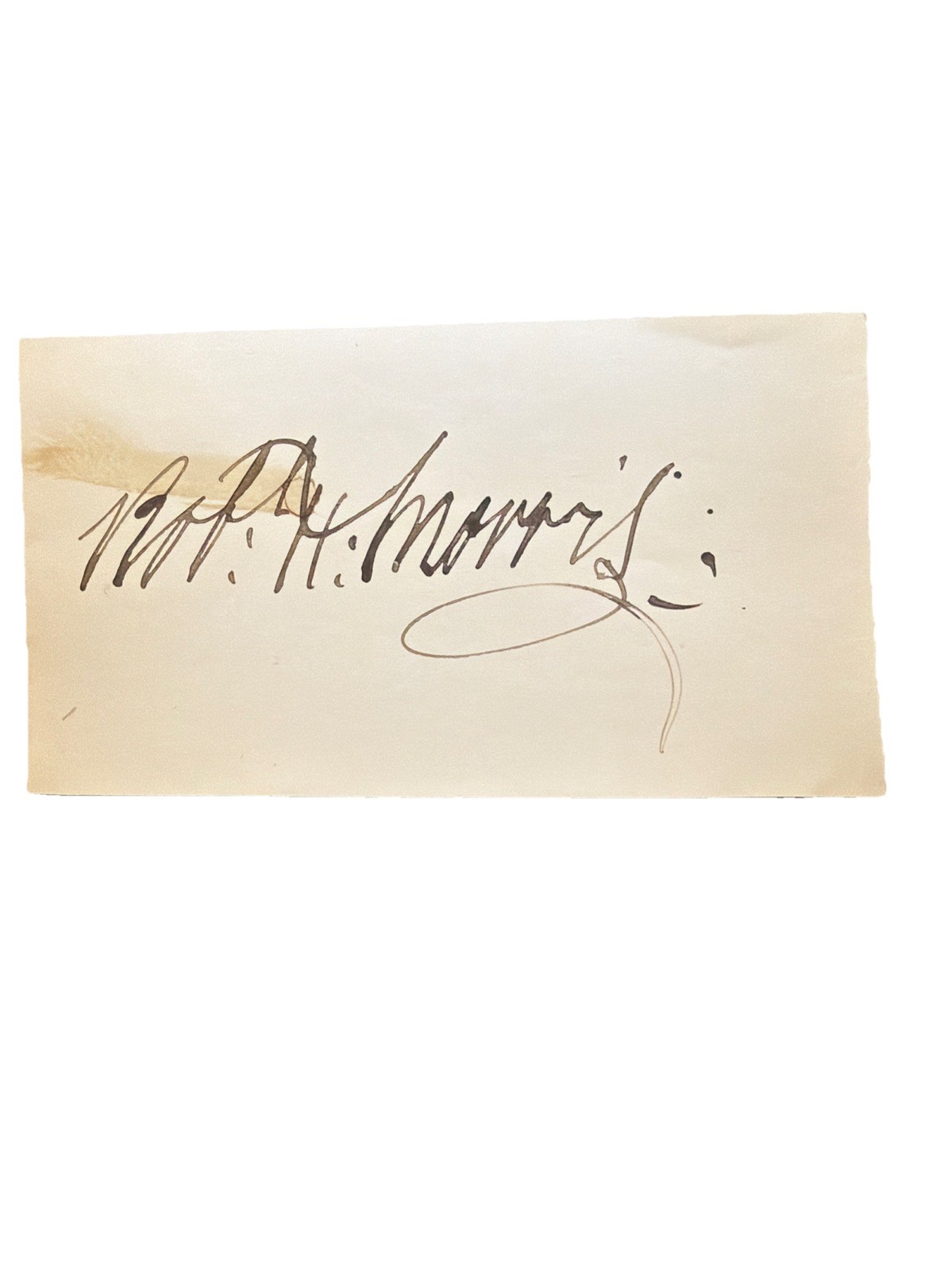 ROBERT H. MORRIS SIGNED CUT AUTOGRAPH NEW YORK CITY 64TH MAYOR POSTMASTER 1840S