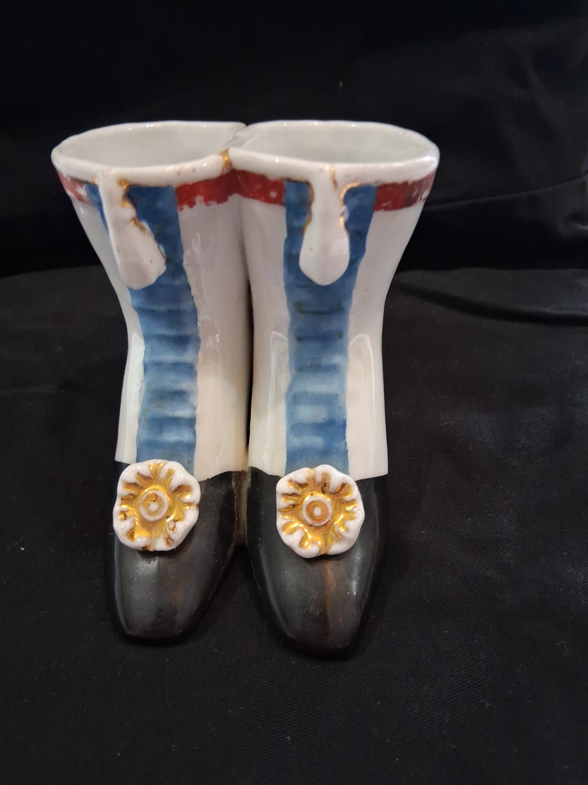 Antique Women\'s Boots Porcelain Match Striker