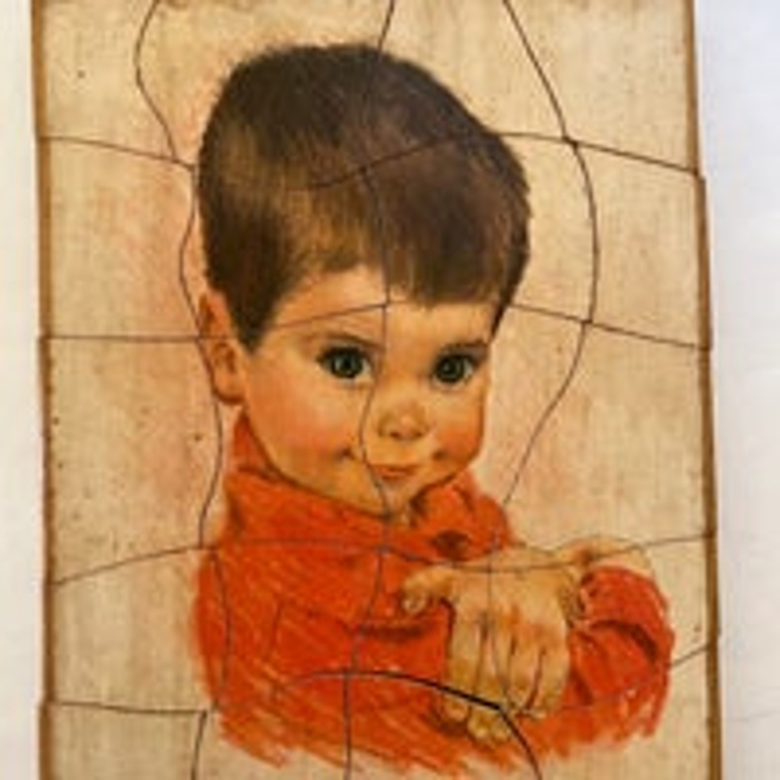 Vintage handmade wooden puzzle 1960s