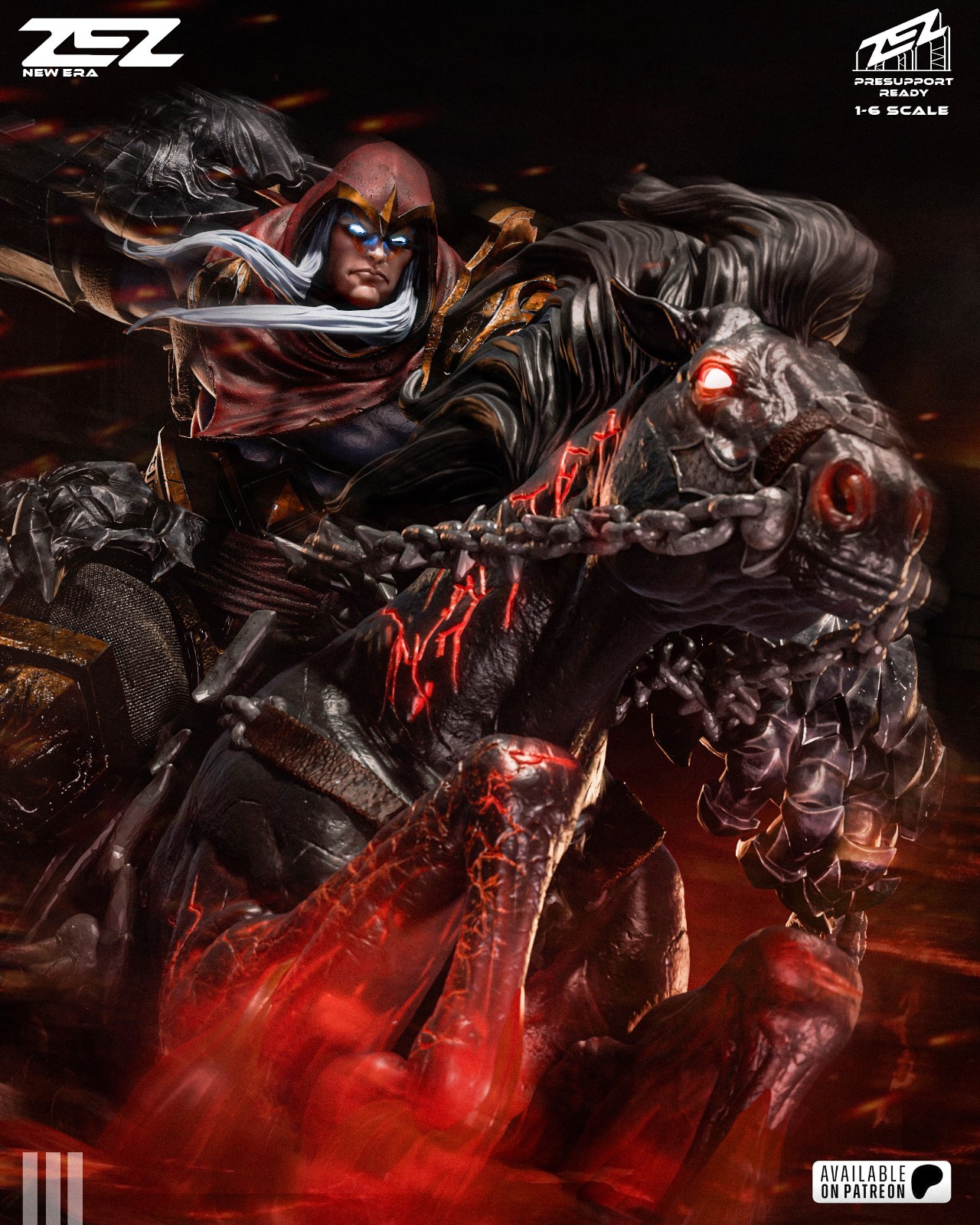 War Mounted on Ruin | Horseman of the Apocalypse Edition | UNPAINTED | 1/8 Scale