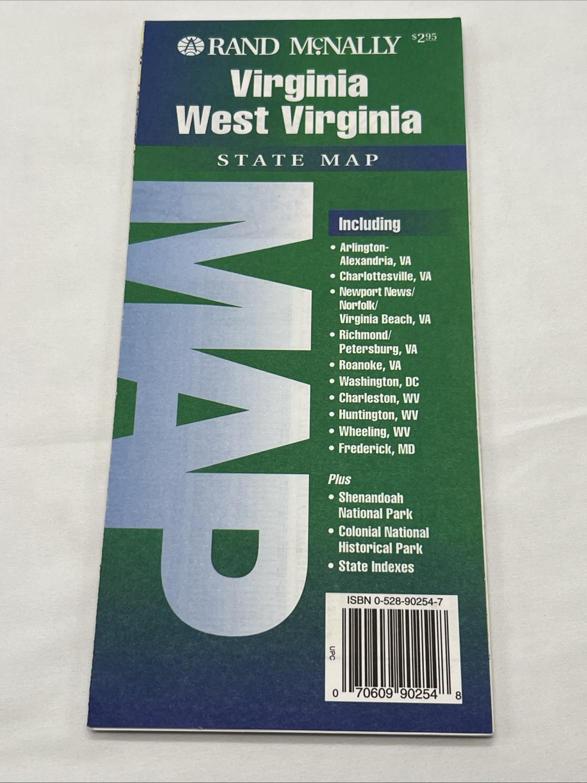 Rand McNally State Map Virginia and West Virginia Paper Map 1994 Travel Map