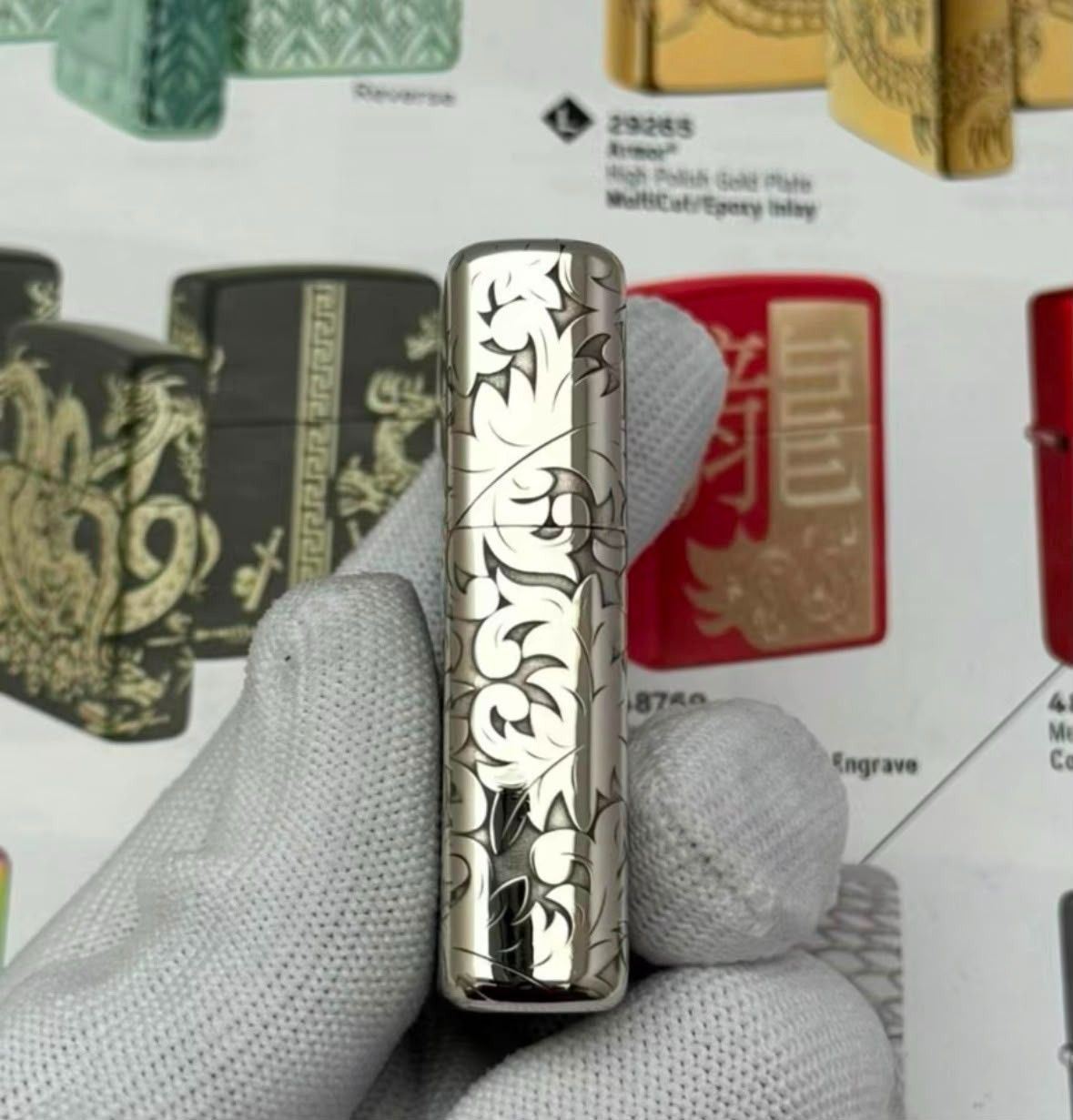 Leaves zippo Lighter Silver 5 Sides In a New Box