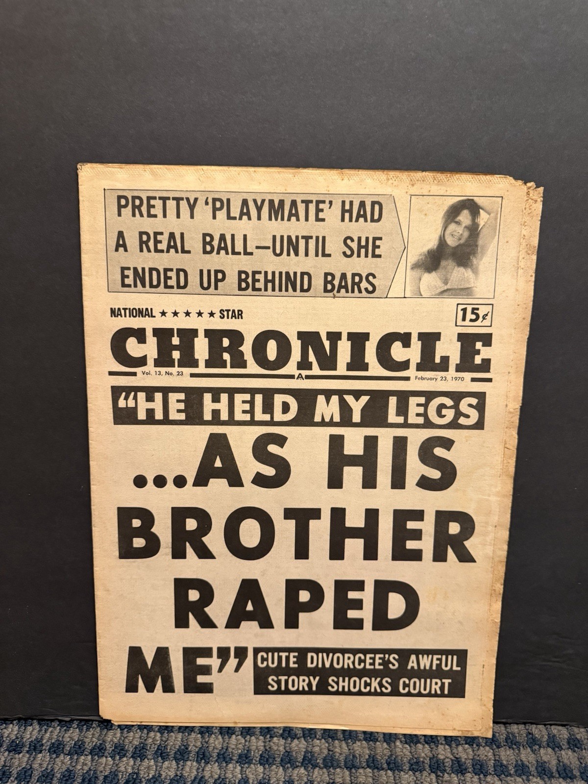 1970 National Star Chronicle Newspaper, Pretty Playmate Gloria Root  (VRN10Q)