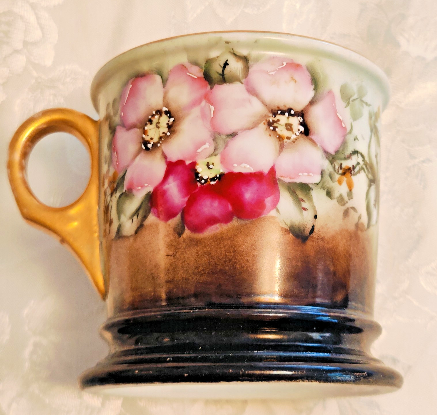 TRESSEMANES & VOGT Antique Victorian Limoges France Porcelain Shaving Mug TRESSEMANES & VOGT Antique Victorian Limoges France Porcelain Shaving Mug
