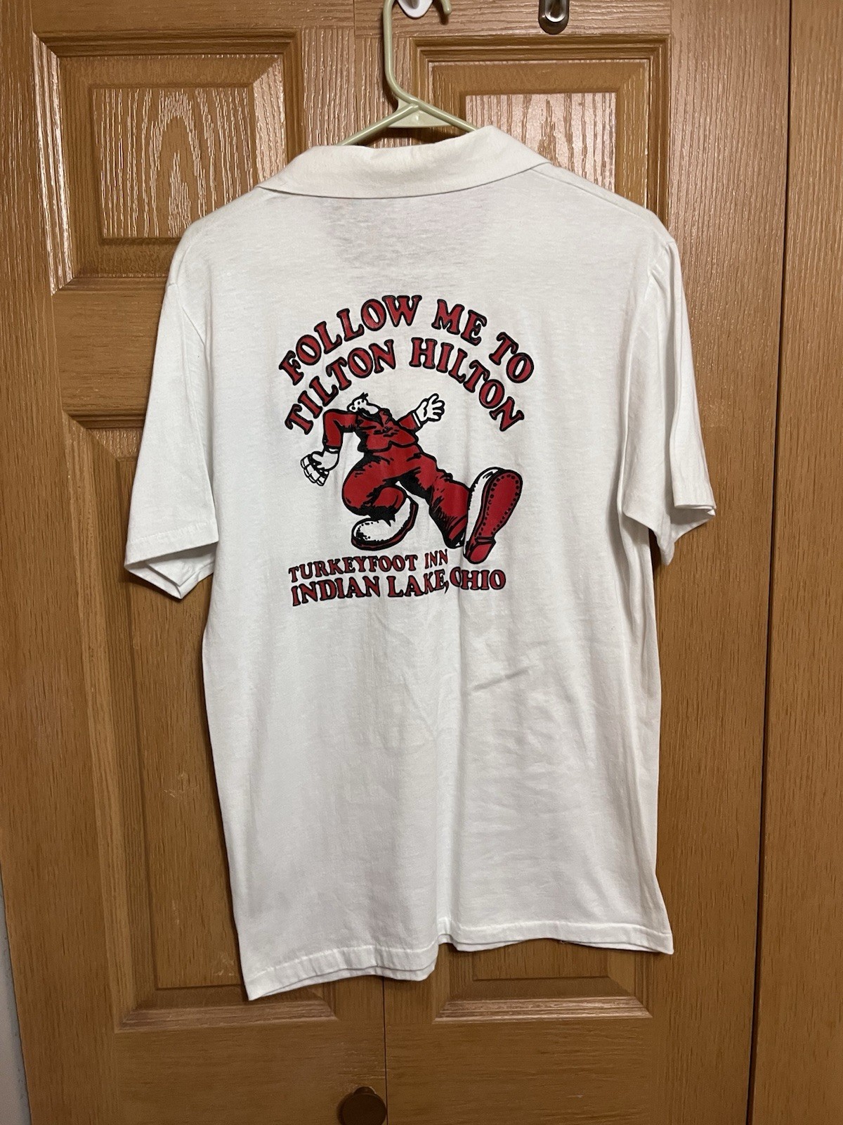 VTG Indian Lake Ohio Turkey foot Inn Tilton Hilton Men’s Graphic Polo Shirt M