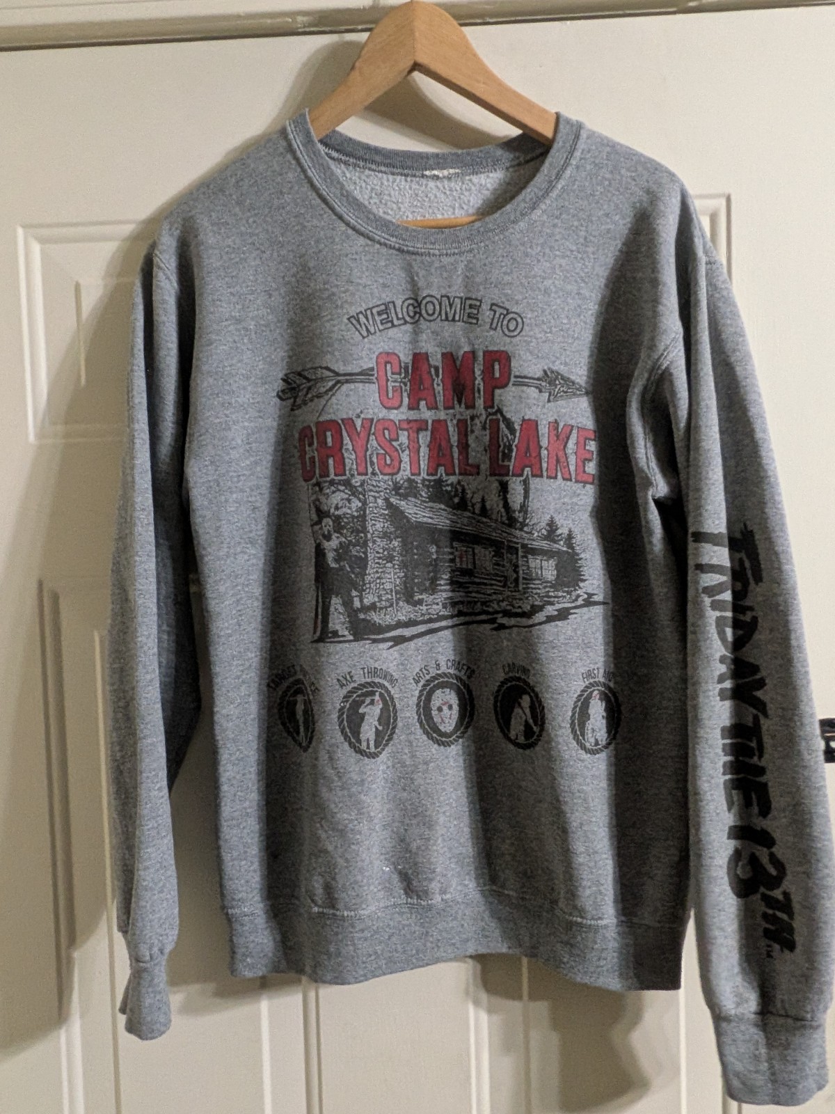 Friday The 13th Vintage Camp Crystal Lake Sweatshirt Adult S RARE PROMO MERCH. 