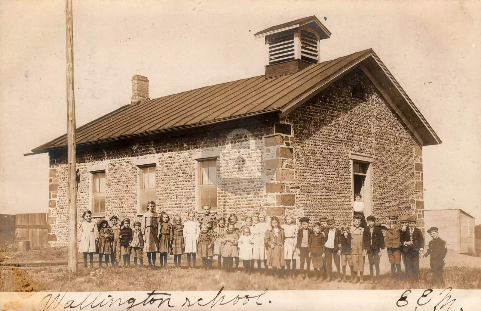 Sodus NY New York Cobblestone Architecture School Bldg 1900s RPPC Postcard COPY