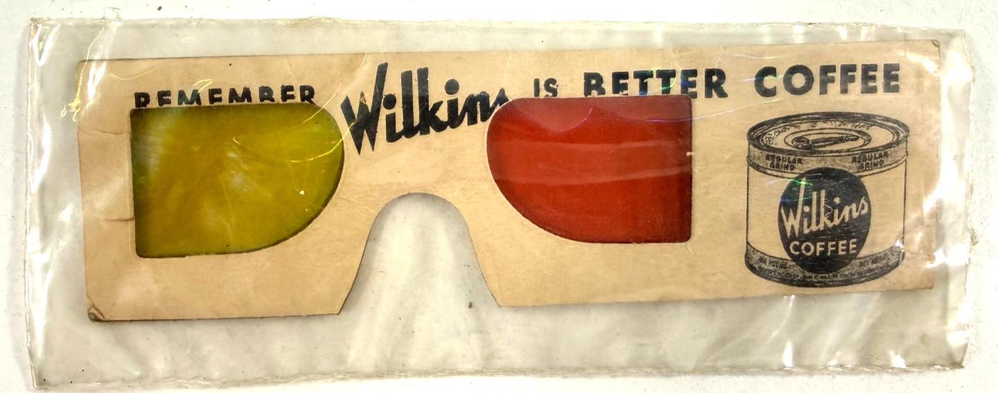 RARE 50's Wilkins Coffee 3D 3-D advertising glasses Jim Henson wontkins