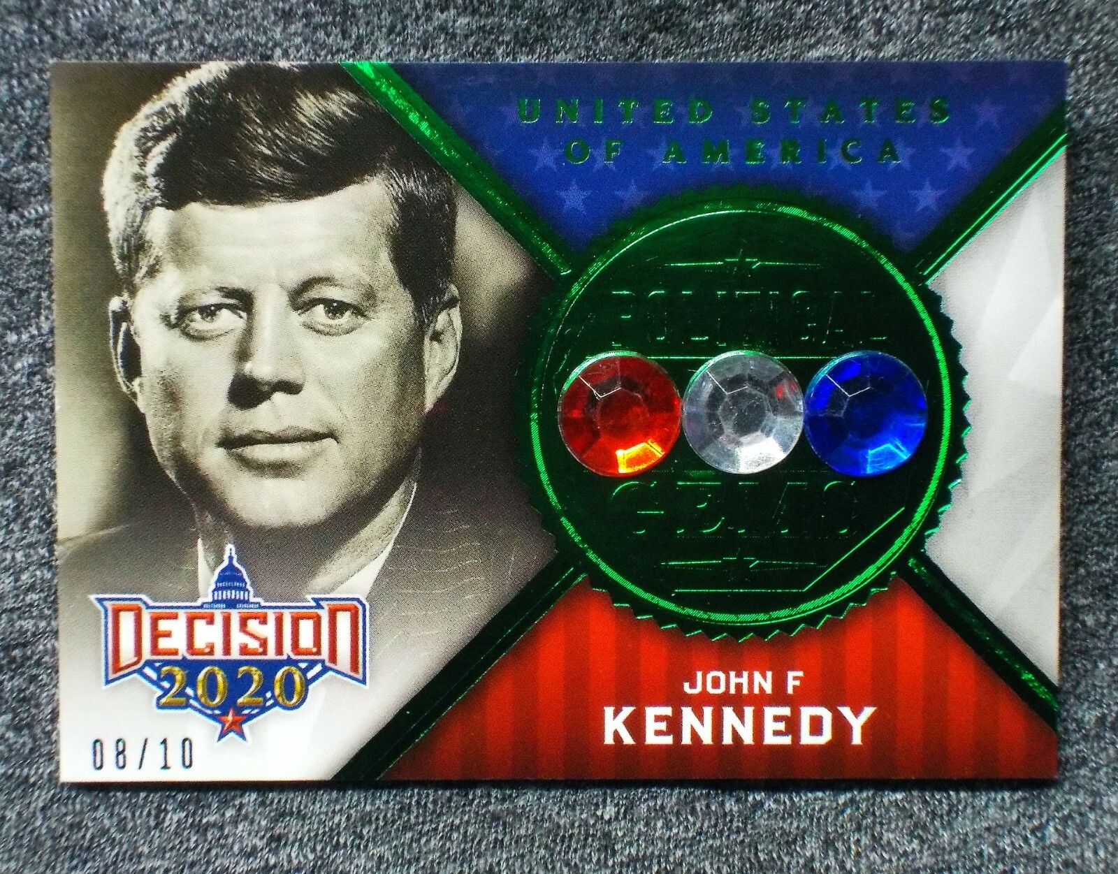 John F Kennedy  2020 Decision Green Political Gems ⌛ ONLY 10 SERIAL #'d EXIST 