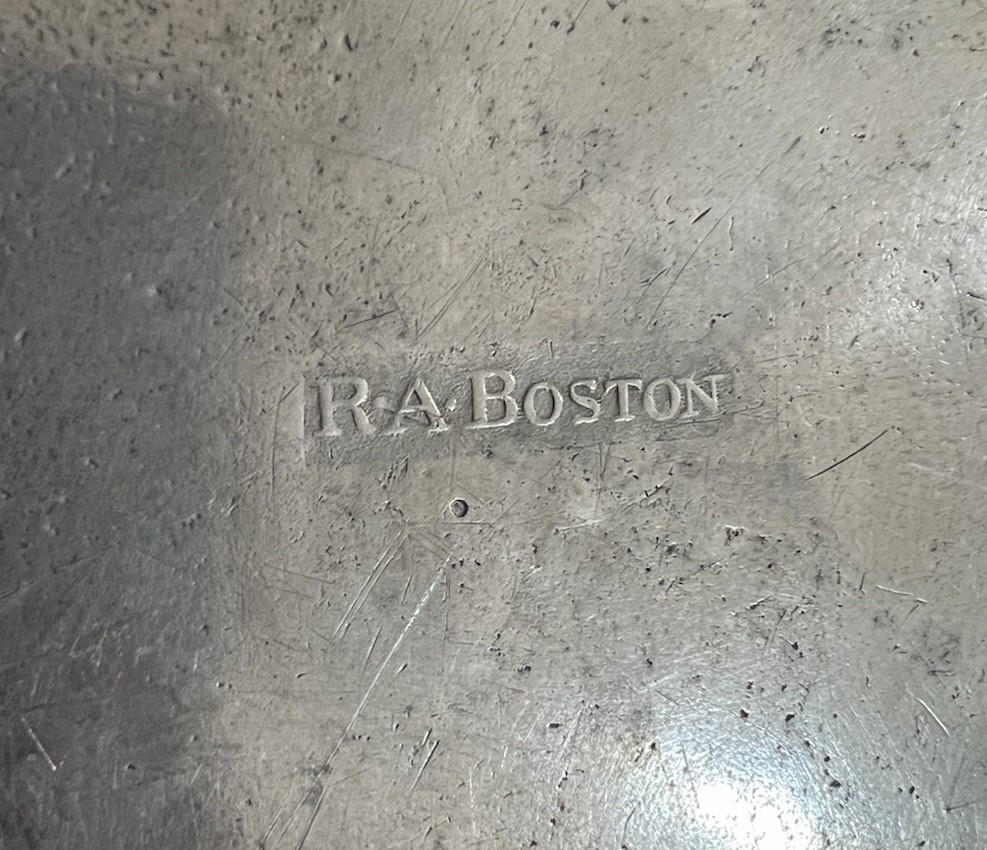 Fine Antique American Pewter Plate Signed “RA BOSTON” 8 Inches Near Mint