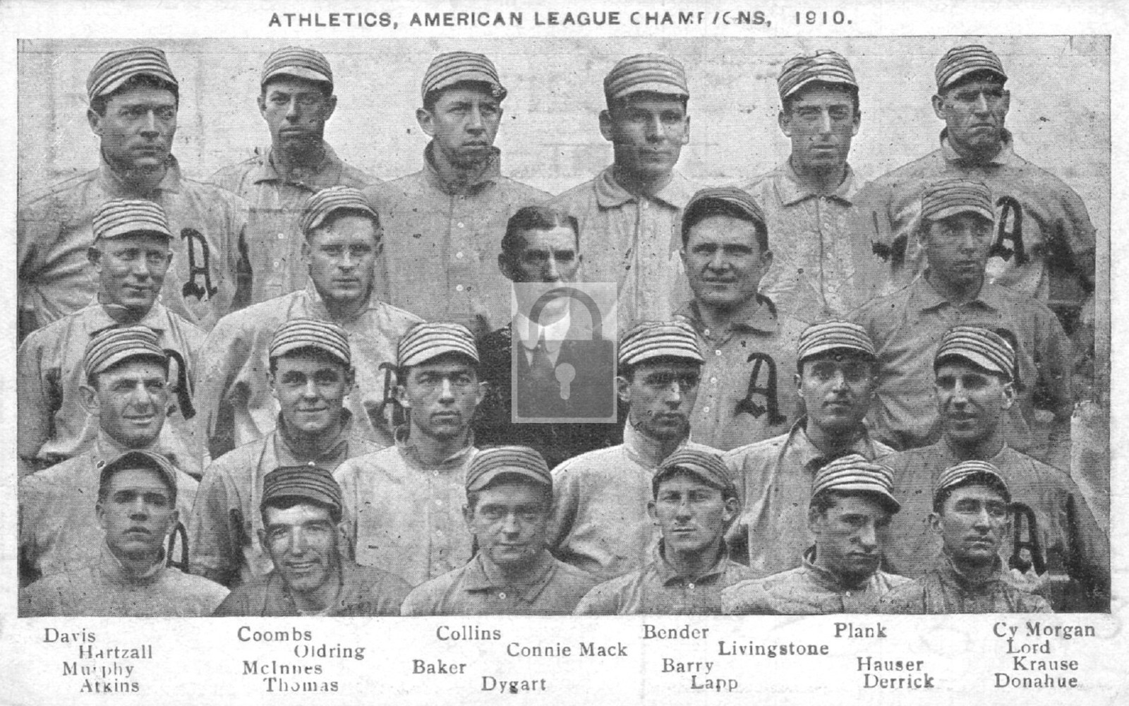 1910 Philadelphia Athletics Baseball Team Champions Pennsylvania PA - Reprint