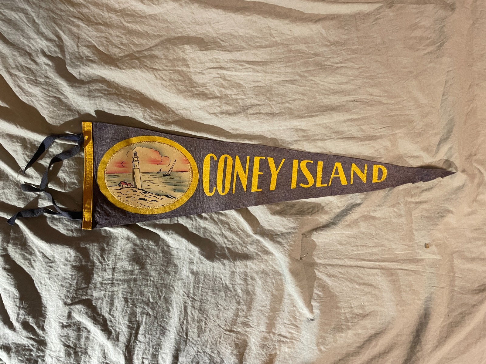 Vintage 1940's Coney Island Felt Pennant 25
