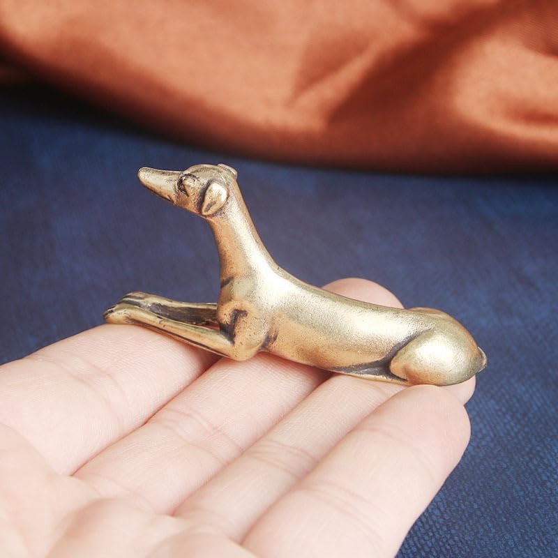 MHYGKTXRA 2pcs Vintage Greyhound Desk Ornament, Brass Dog Figurine Golden MHYGKTXRA 2pcs Vintage Greyhound Desk Ornament, Brass Dog Figurine Golden