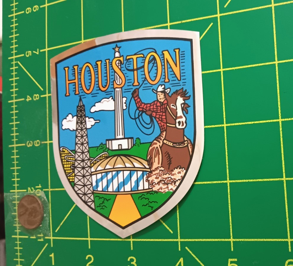 VINTAGE HOUSTON FOIL Sticker / Decal ORIGINAL OLD STOCK VINTAGE HOUSTON FOIL Sticker / Decal ORIGINAL OLD STOCK